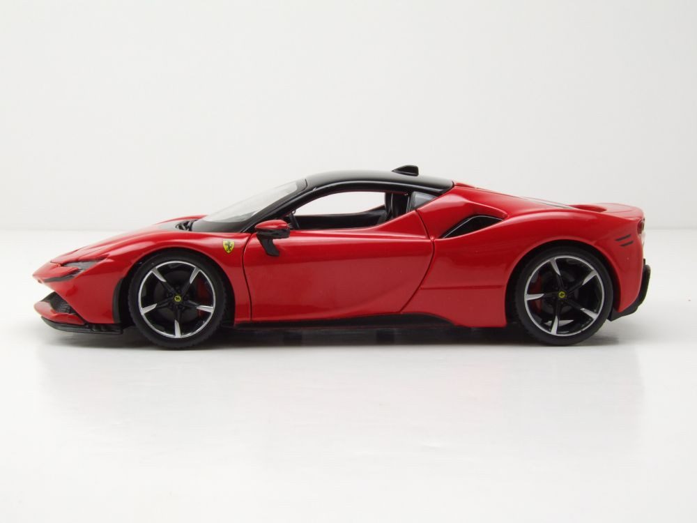 Bburago Modellauto Ferrari SF90 Stradale rot schwarz, Maßstab 1:24