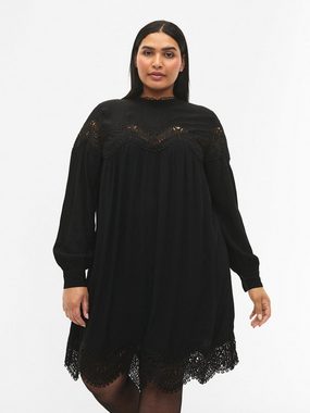 Zizzi Minikleid MMISA (1-tlg) Drapiert/gerafft, Lochmuster