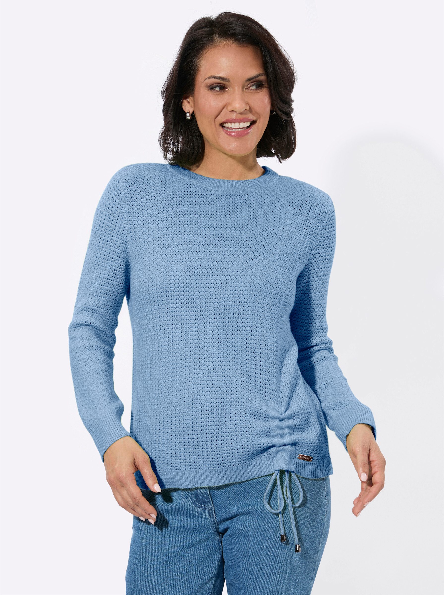 Strickpullover Rundhals-Pullover Langarm