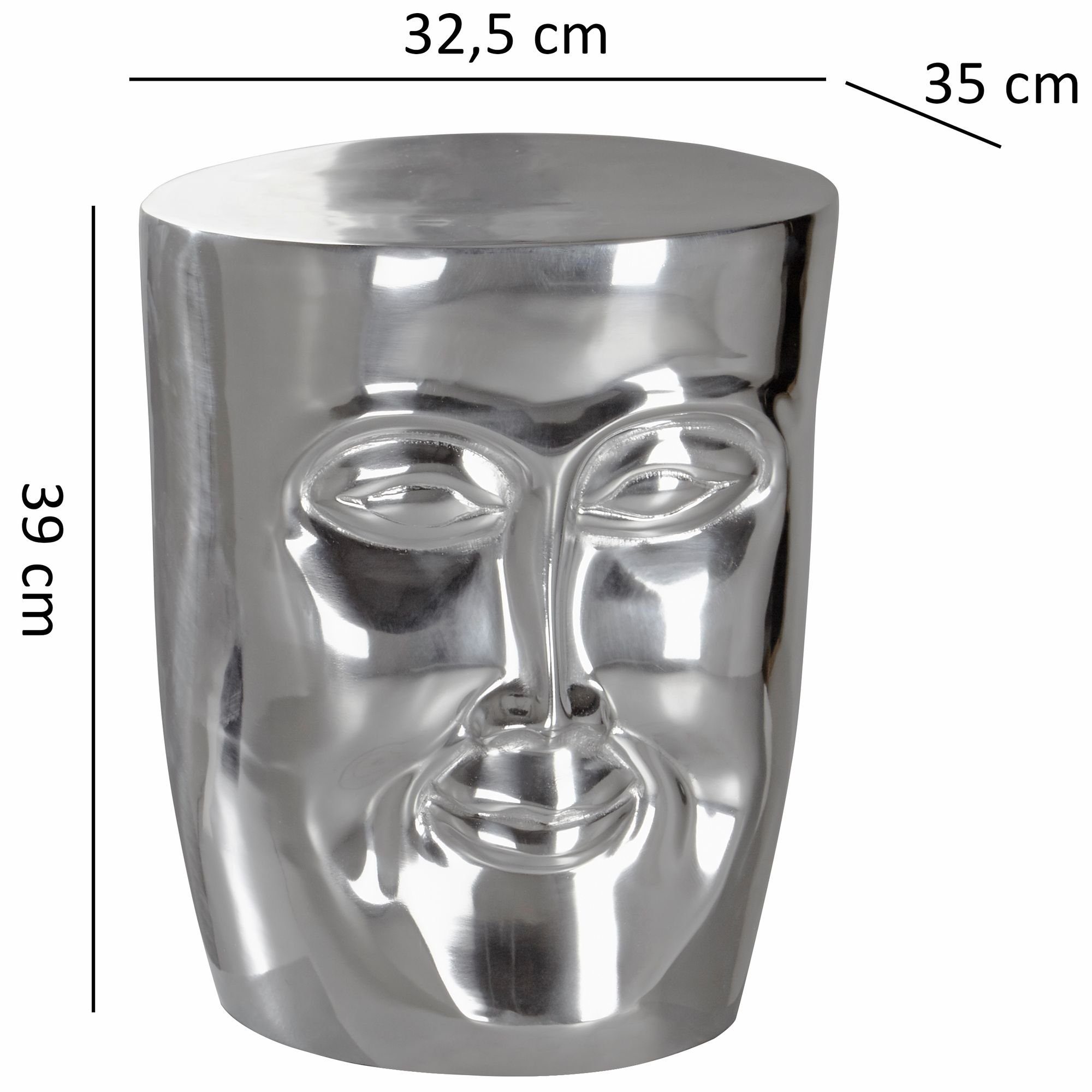 DESIGN Silber Silber - Beistelltisch | | Ablagefläche & mit KADIMA Silber Sofatisch Luxusmöbel 3D-Gesicht
