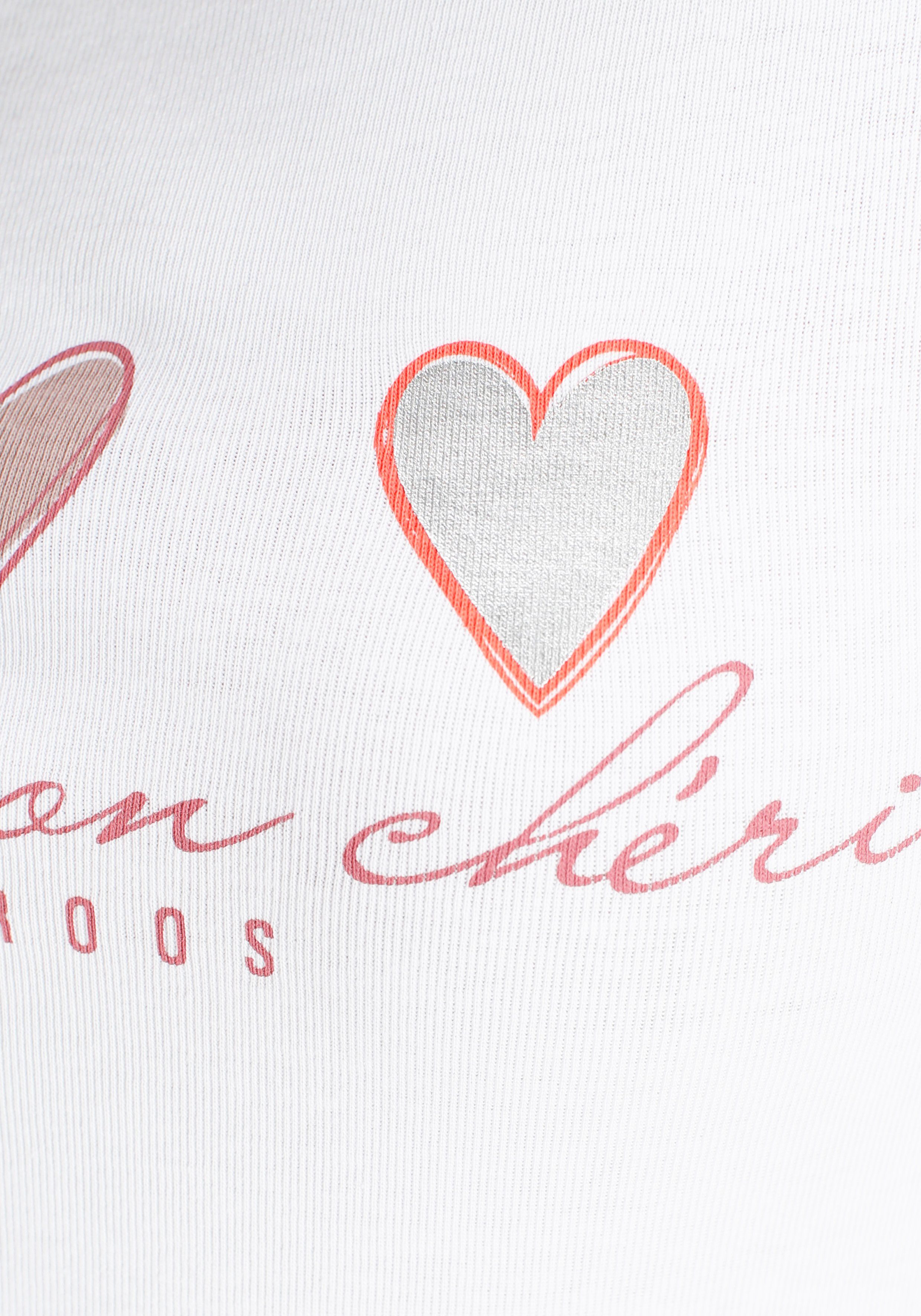 KangaROOS Longsleeve mit NEUE Herz-Logodruck KOLLEKTION - süßen weiß