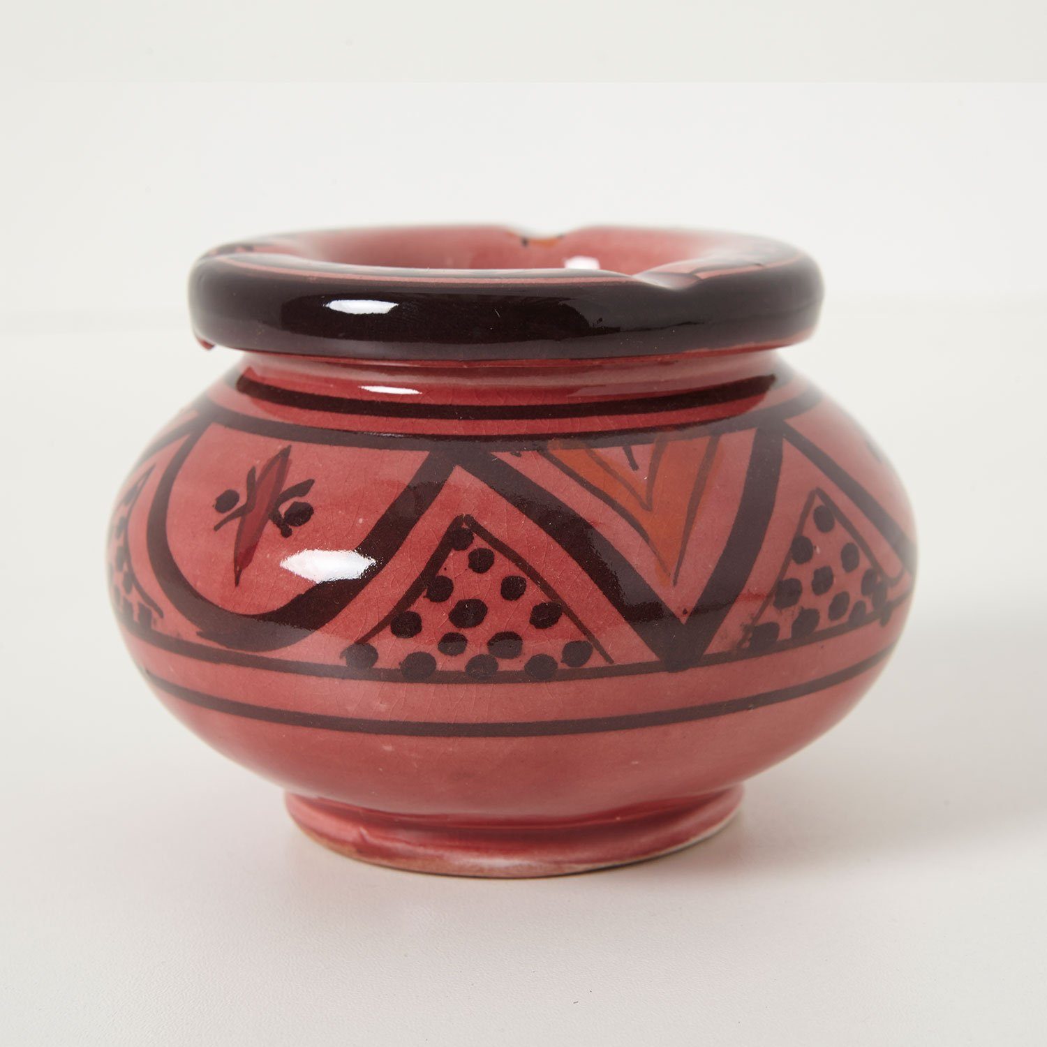 Casa Moro Aschenbecher Marokkanischer Keramik Aschenbecher Windaschenbecher handgetöpfert, handbemalt, Kunsthandwerk aus Marrakesch