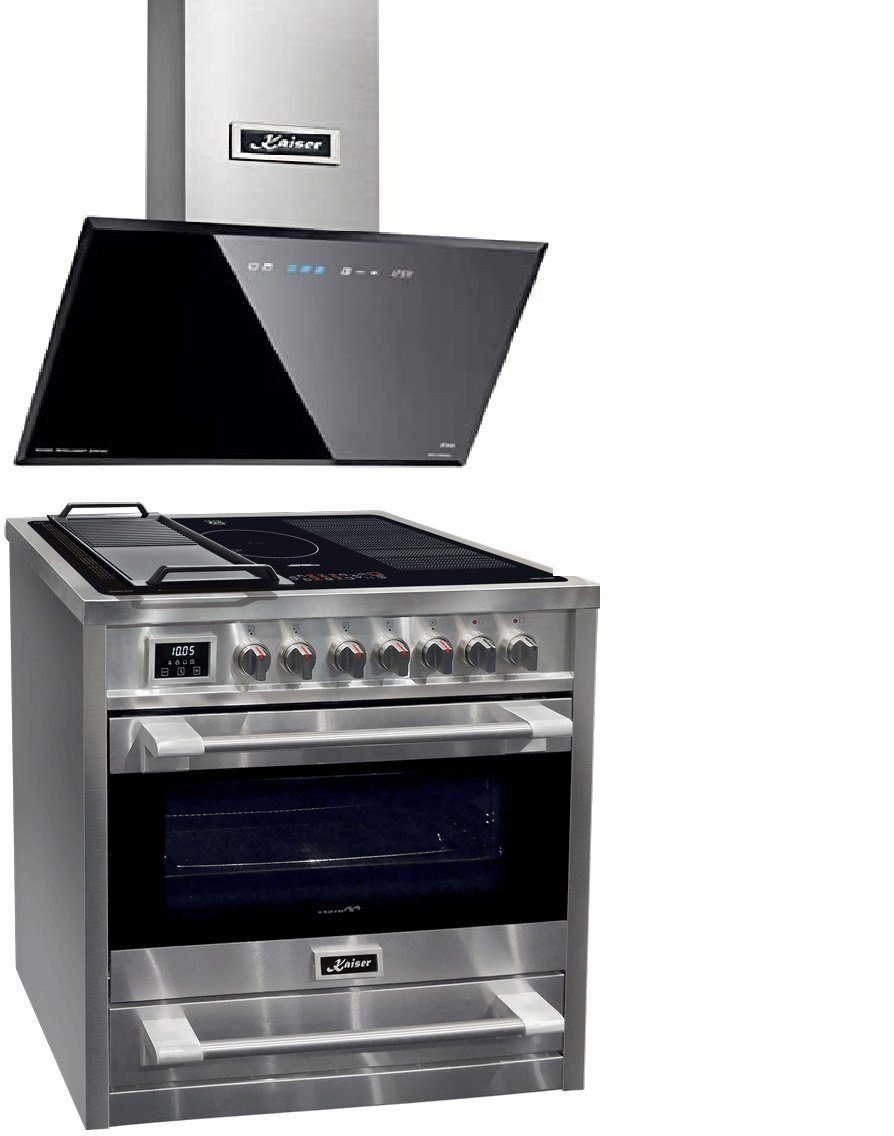 Kaiser Küchengeräte Induktions-Standherd HC 93691 IR+AT 9430 F ECO, Elektro Standherd 90 cm,8 Multifunktions+Dunstabzugshaube 90cm