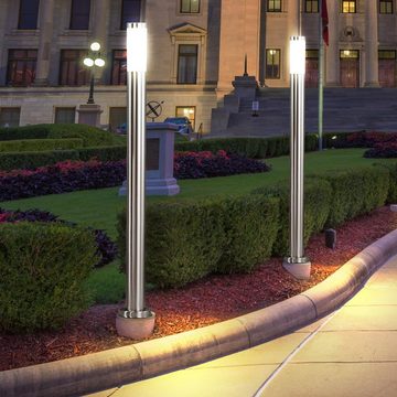 etc-shop LED Außen-Stehlampe, Leuchtmittel inklusive, Warmweiß, 2er Set LED Stand Lampen Garten Weg Beleuchtungen Terrassen