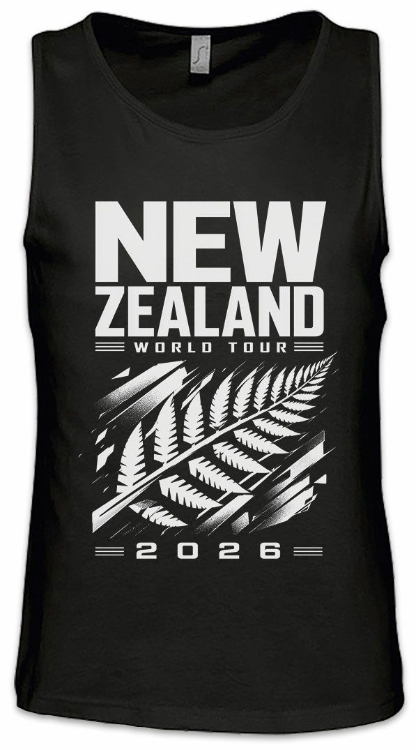 Tanktop Team New Zealand Ärmelloses T-Shirt Neuseeland All Whites Kiwi