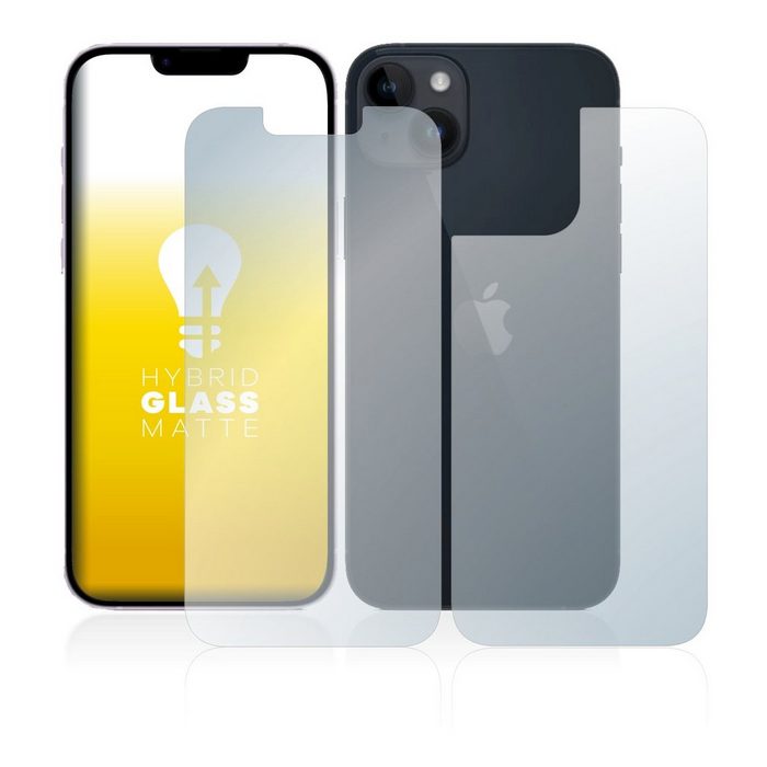 upscreen flexible Panzerglasfolie für Apple iPhone 14 (Display+Rückseite) Displayschutzglas Schutzglas Glasfolie matt entspiegelt