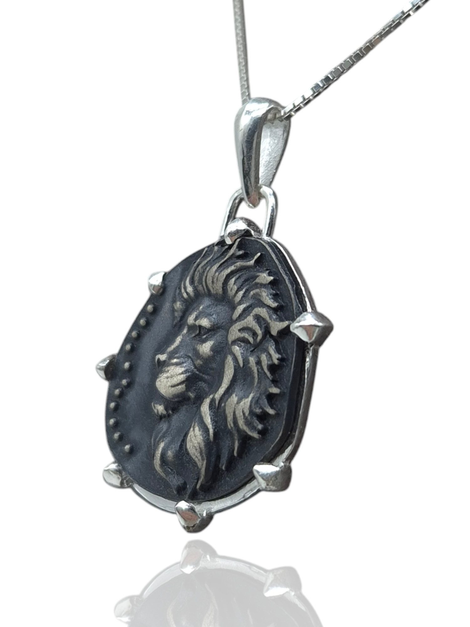 NAHLE Kette mit Anhänger Silber Löwe mit Silberkette Löwen Sternzeichen (2- günstig online kaufen