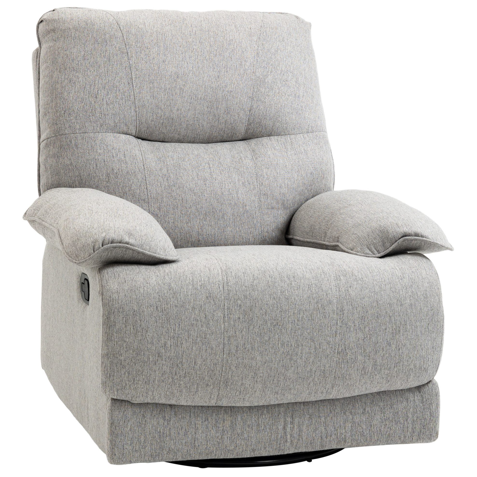 TV-Sessel 89x98x101 cm, drehbarer Fernsehsessel Grau für Wohn- & Schlafzimmer