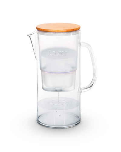 Lauben Wasserfilter Glass Water Filter Jug 32GW, Glass-Wasserfilter-Kanne, 3,2 Liter, inkl. 1 Stück Filter, 4 Filtrationsstufen für Gesundheit und Geschmack