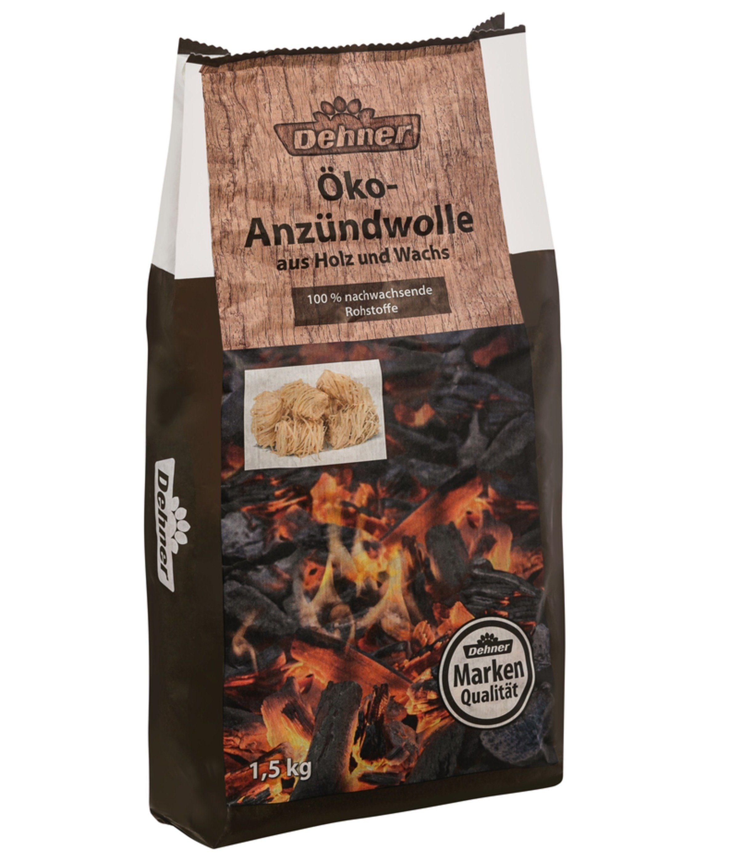 Grillbesteck-Set Öko-Anzündwolle, Holz ca. 33 x 20 x 14.5 cm 1.5 kg