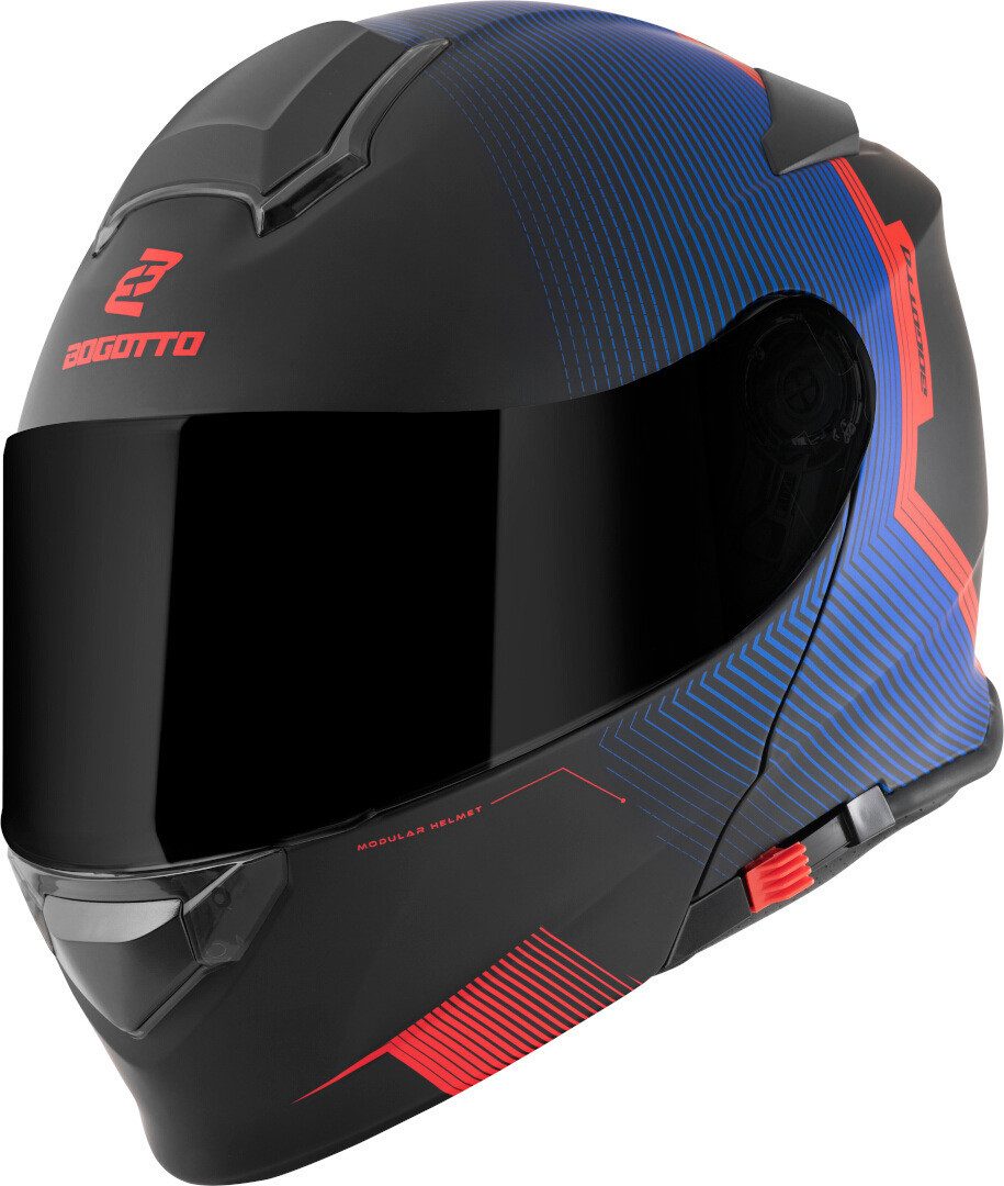 Bogotto Motorradhelm H271 Wayke Klapphelm, vorbereitet für Kommunikationssystem,geeignet für Brillenträger,v