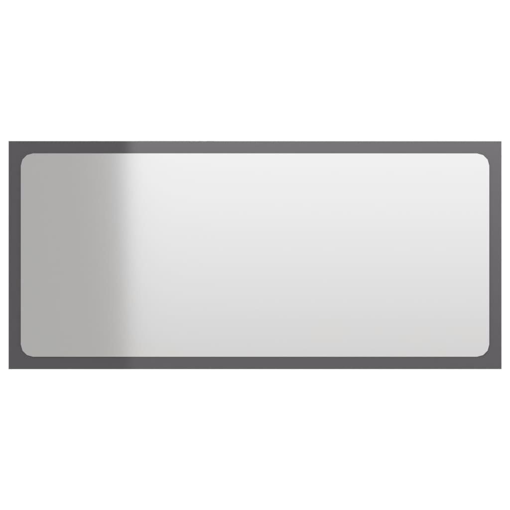 Hochglanz-Grau 80x1,5x37 cm (1-St) Badspiegel Badezimmerspiegelschrank Holzwerkstoff vidaXL