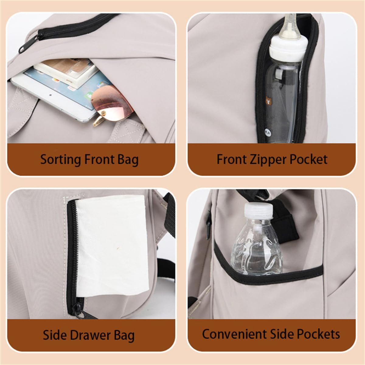 LIANNA Wickeltasche Multifunktionaler Reiserucksack, Wickeltasche, Wickelrucksack (Set, 1-tlg., Mama-Tragetasche zur Verwendung als Reisetasche), Babytasche für Jungen und Mädchen