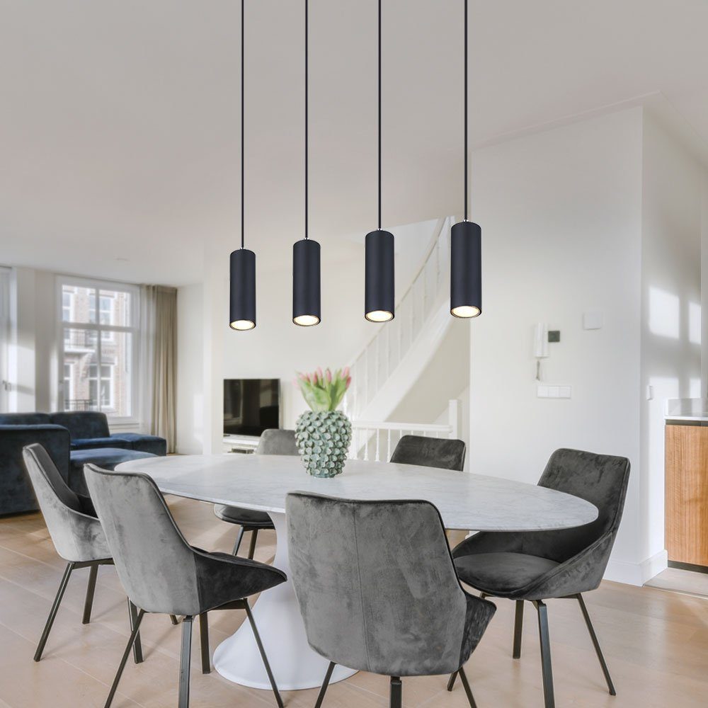 GLOBO LIGHTING Hängeleuchte, Leuchtmittel nicht inklusive, Pendellampe Hängelampe Esstischleuchte schwarz 4 flammig H 120 cm