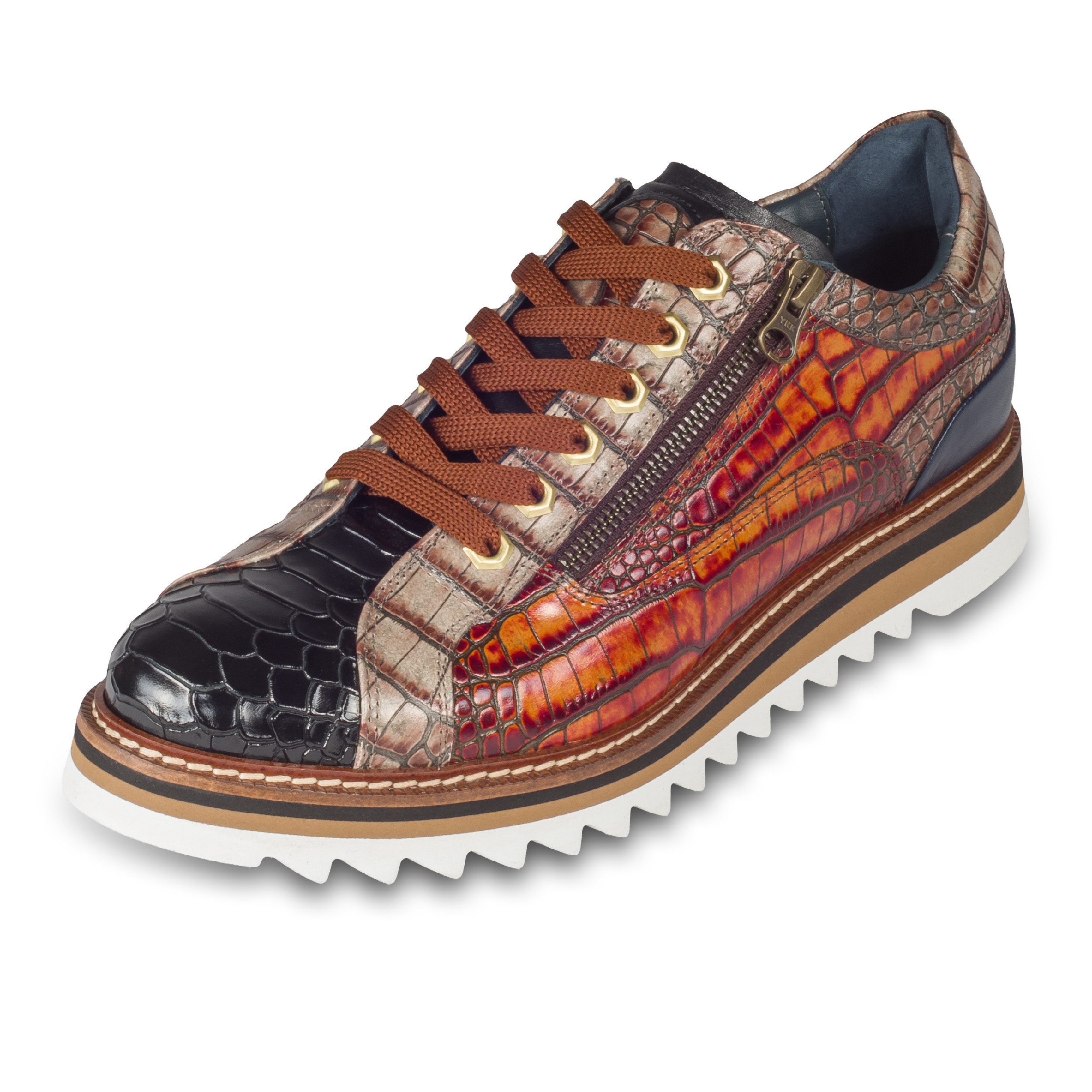 Lorenzi Lorenzi Sneaker Herren schwarz/braun, Leder günstig online kaufen