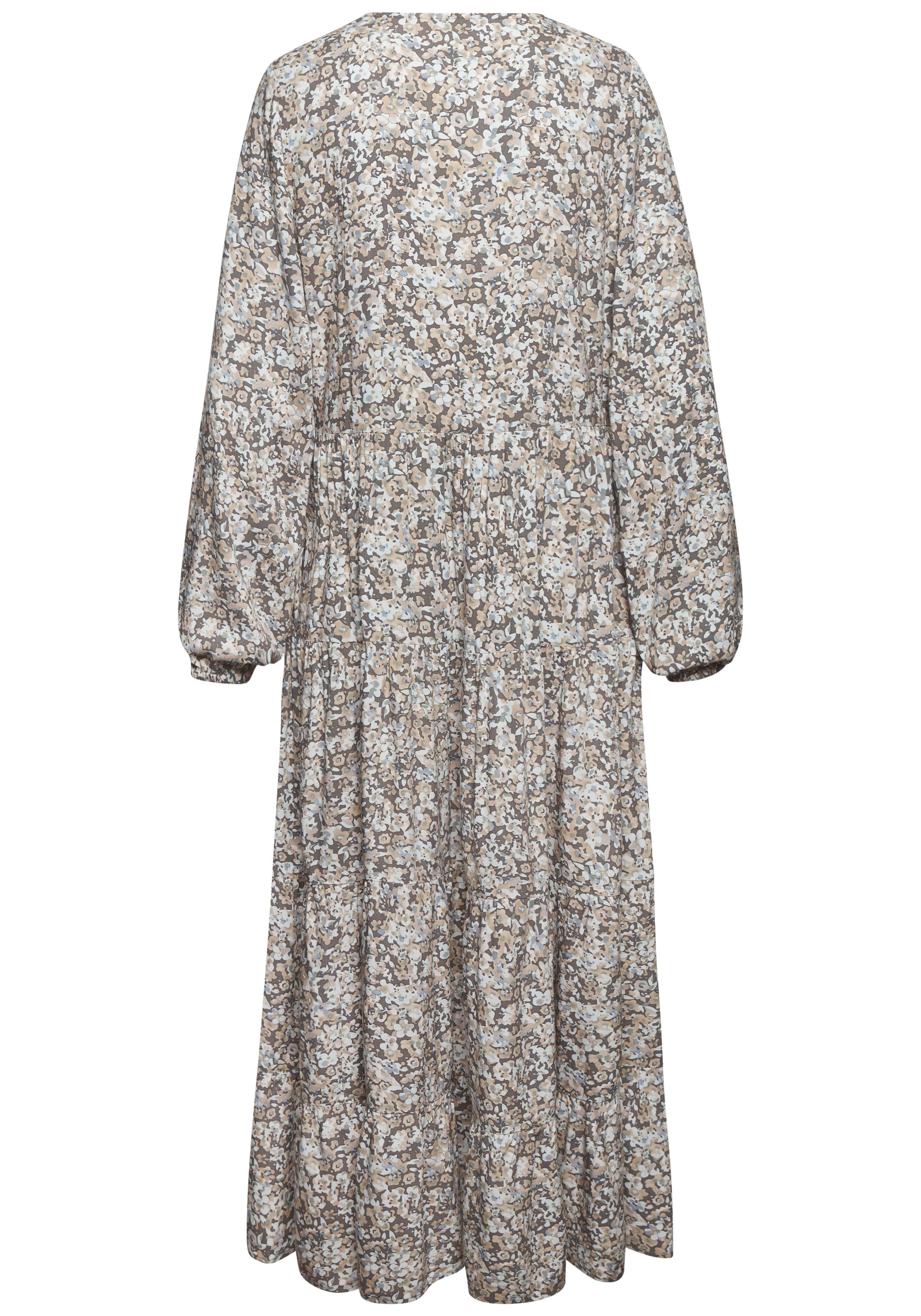 Vivance by Lascana Maxikleid mit Alloverprint, V-Ausschnitt, Webkleid, locker bequemer Look Langärmliges Druckkleid aus Webware, Sommerkleid, lockeres Kaftankle – Bild 4 von 5