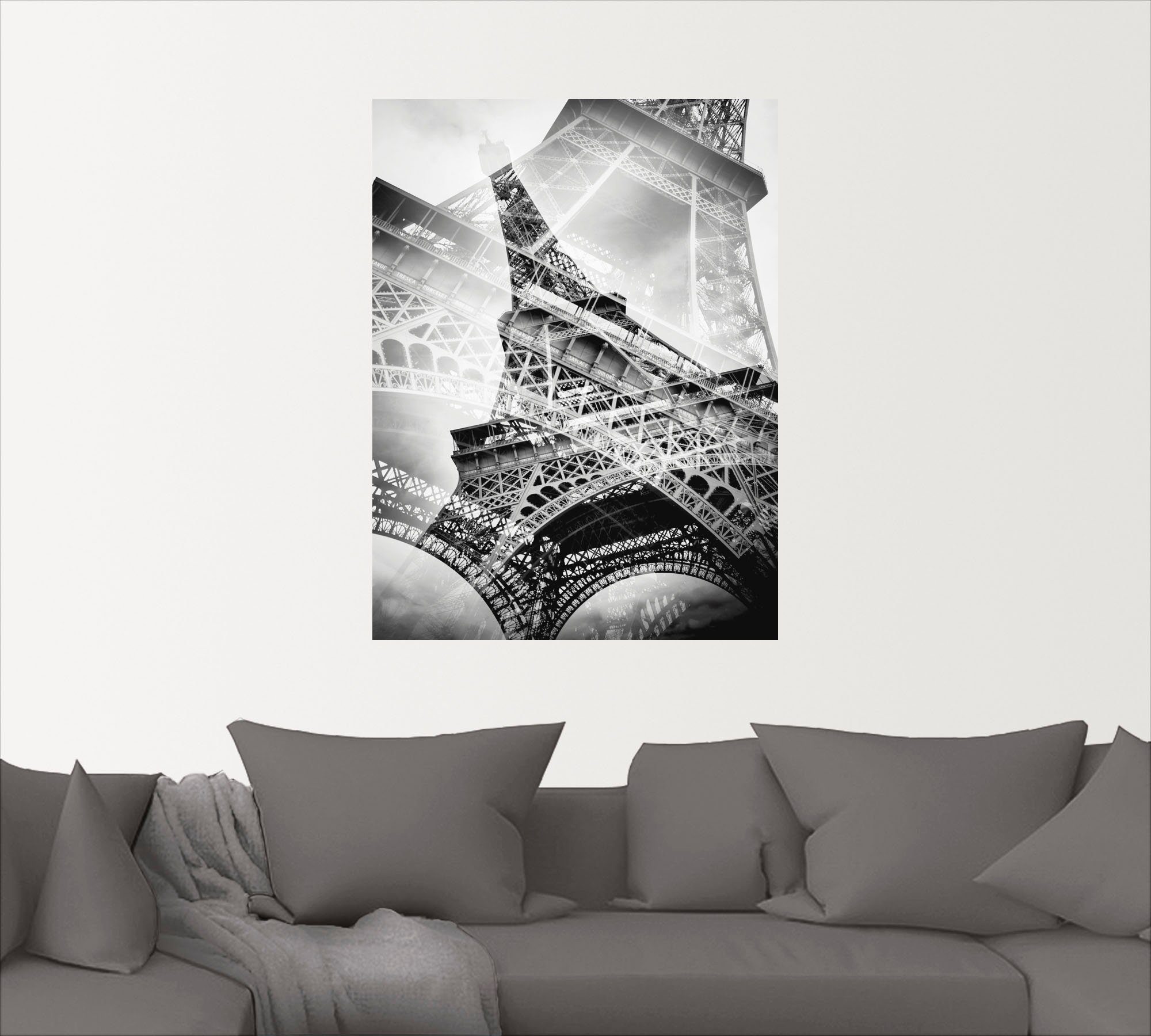 St), Wandaufkleber Größen Artland doppelte als Gebäude in Alubild, Der Eiffelturm, (1 Wandbild Leinwandbild, versch. oder Poster