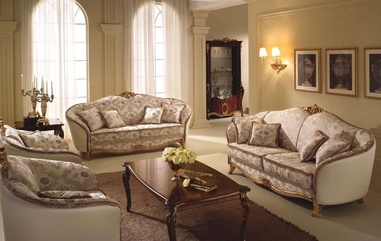 Neu Wohnzimmer-Set, Sofagarnitur arredoclassic™ Luxus JVmoebel Couch Möbel Sofa 2+1+1 Klasse Italienische