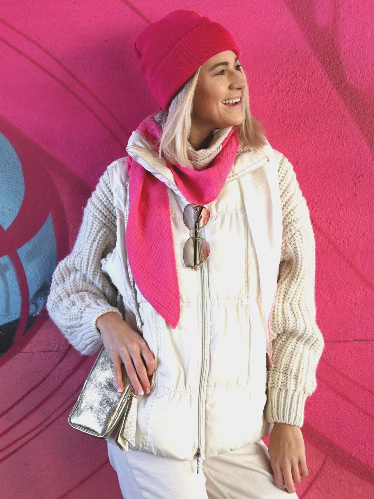 styleBREAKER Dreieckstuch 3-Farbiges Musselin Dreieckstuch, (1-St)