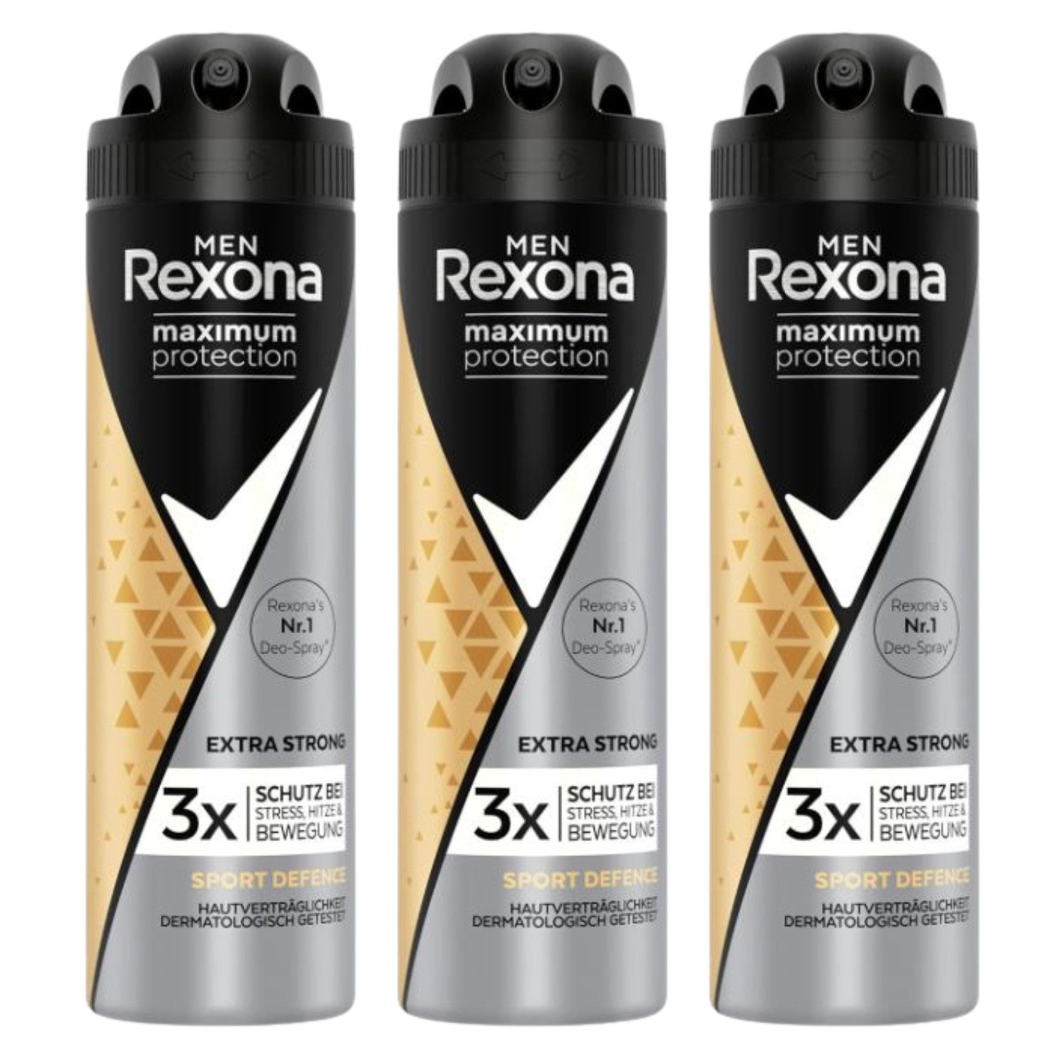Bodyspray 3x Rexona Men Maximum Protection Sport Defence Anti Transpirant Spray