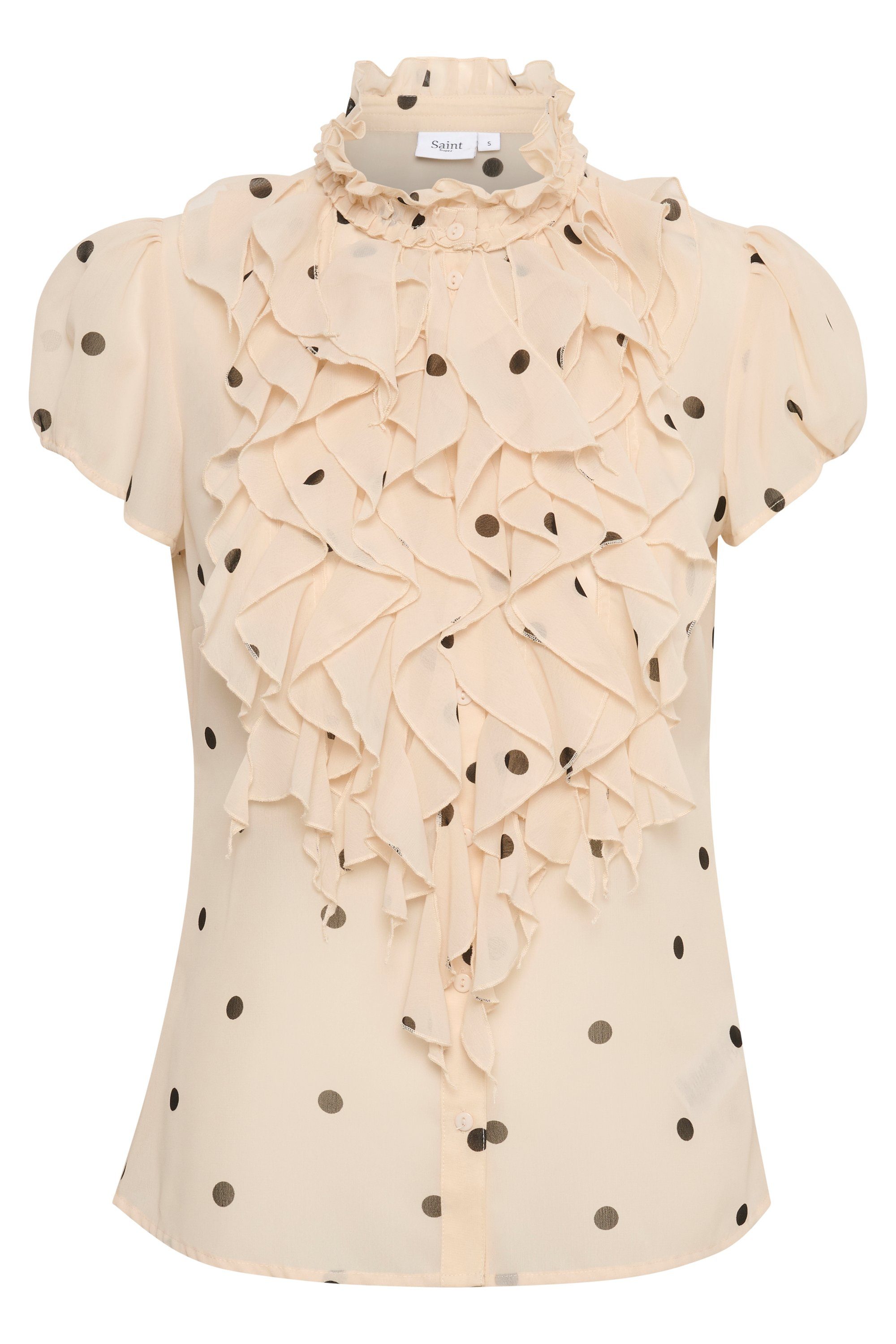 Saint Tropez Blusentop LillySZ SS Shirt Creme Circular Dot