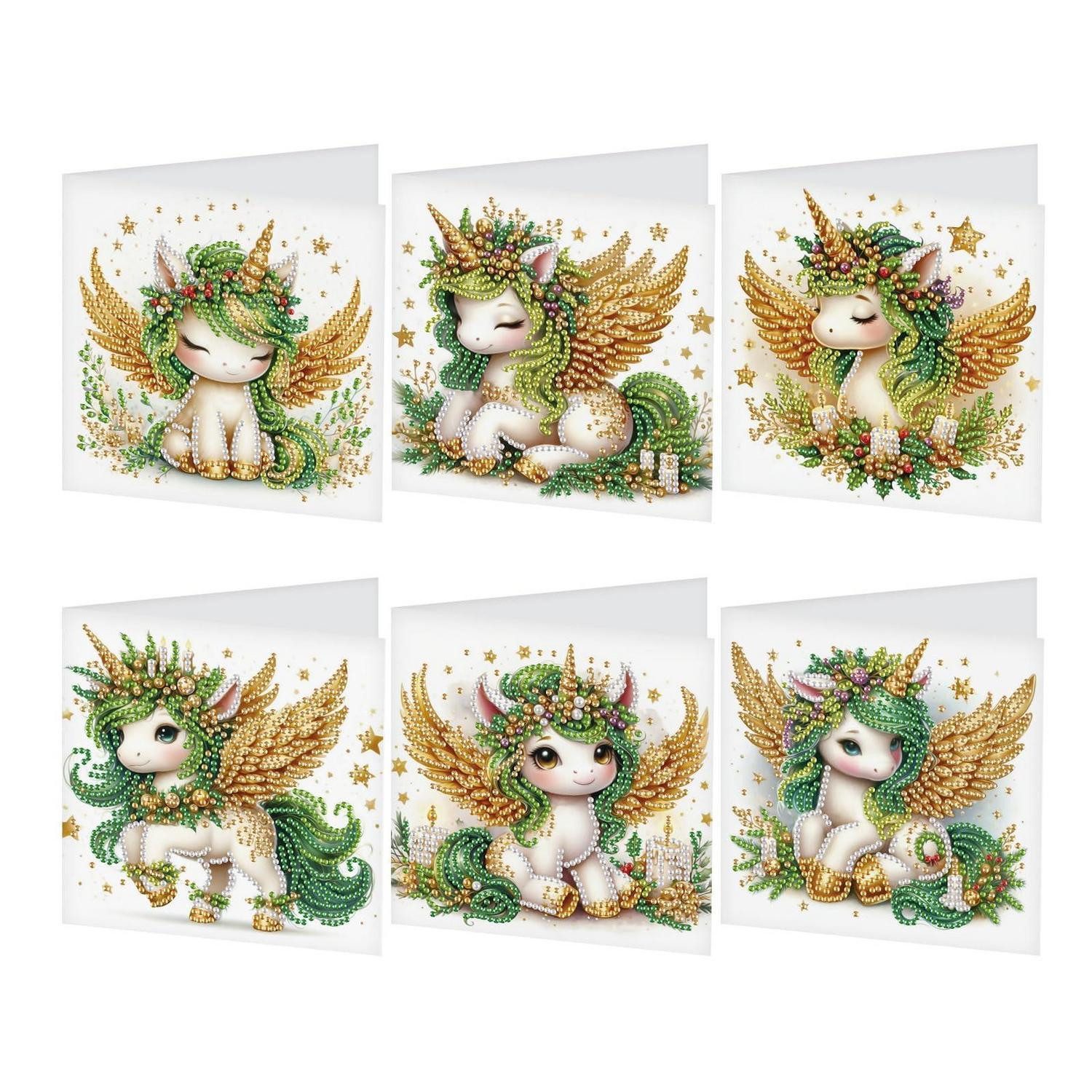 LuxusKollektion Malen nach Zahlen DIY Diamant Malerei Grußkarten 6er Set (6-St)