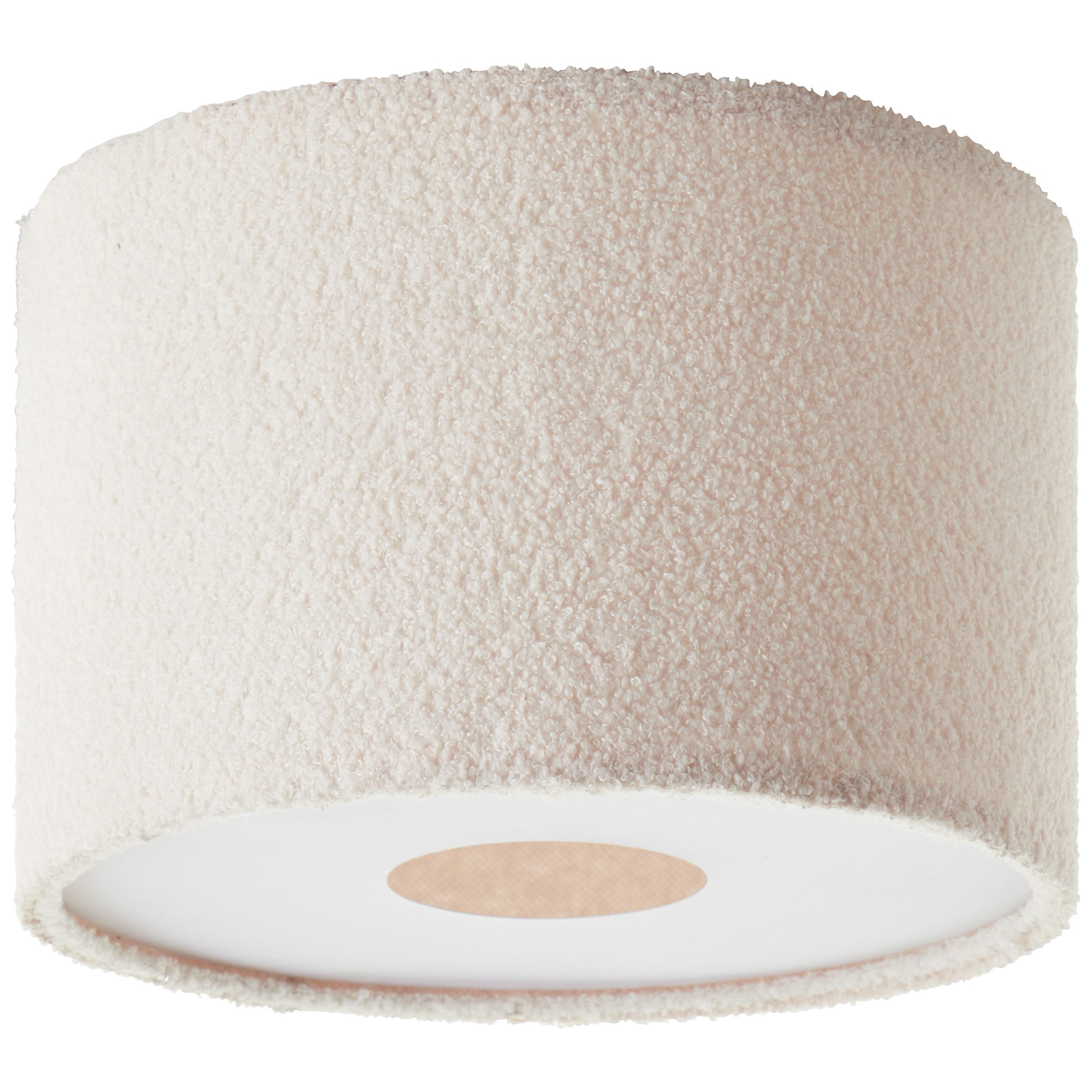 Brilliant Deckenleuchte Teddy, ohne Leuchtmittel, flauschiger Teddystoff, 24 x 35 cm, 2 x E27, Textil, beige