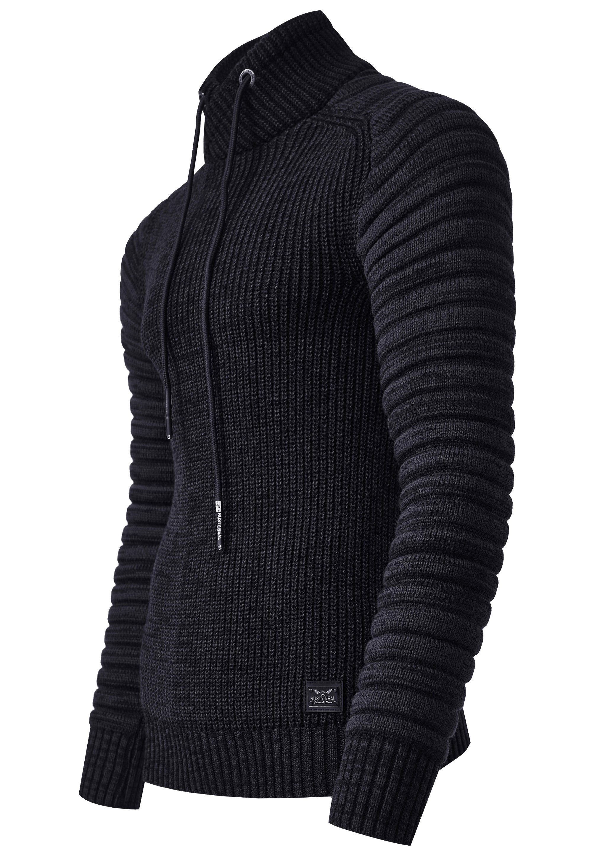 R-NEAL Stehkragenpullover Herren Pullover Grobstrick-Pullover Stehkragen Bi günstig online kaufen