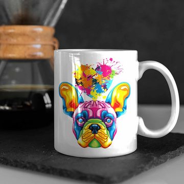 Trendation Tasse Französische Bulldogge Herz Farbe Besitzer Tasse Geschenk Lustiger Spr