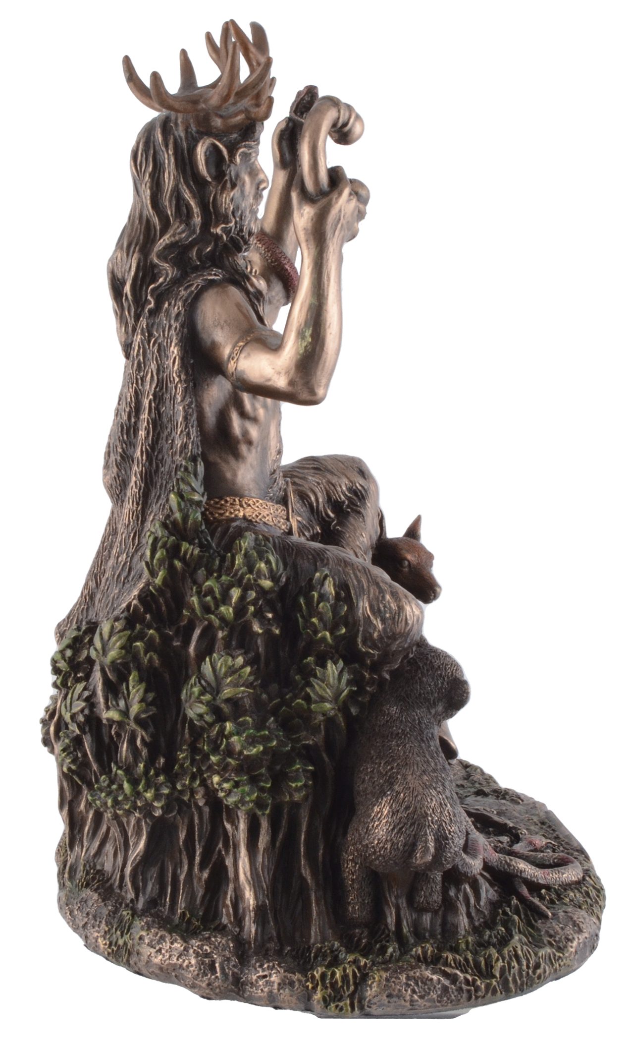 Dekofigur Veronese, Cernunnos Gott von Hand kelt. by bronziert ca. Gmbh LxBxH direct bronziert, Vogler Natur 19x15x23cm der