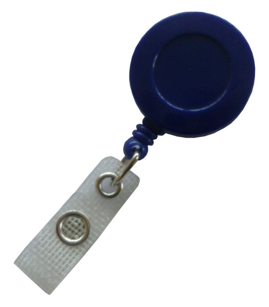 Kranholdt Schlüsselanhänger Jojo / Ausweishalter / Ausweisclip runde Form (10-tlg), Gürtelclip, Druckknopfschlaufe Blau