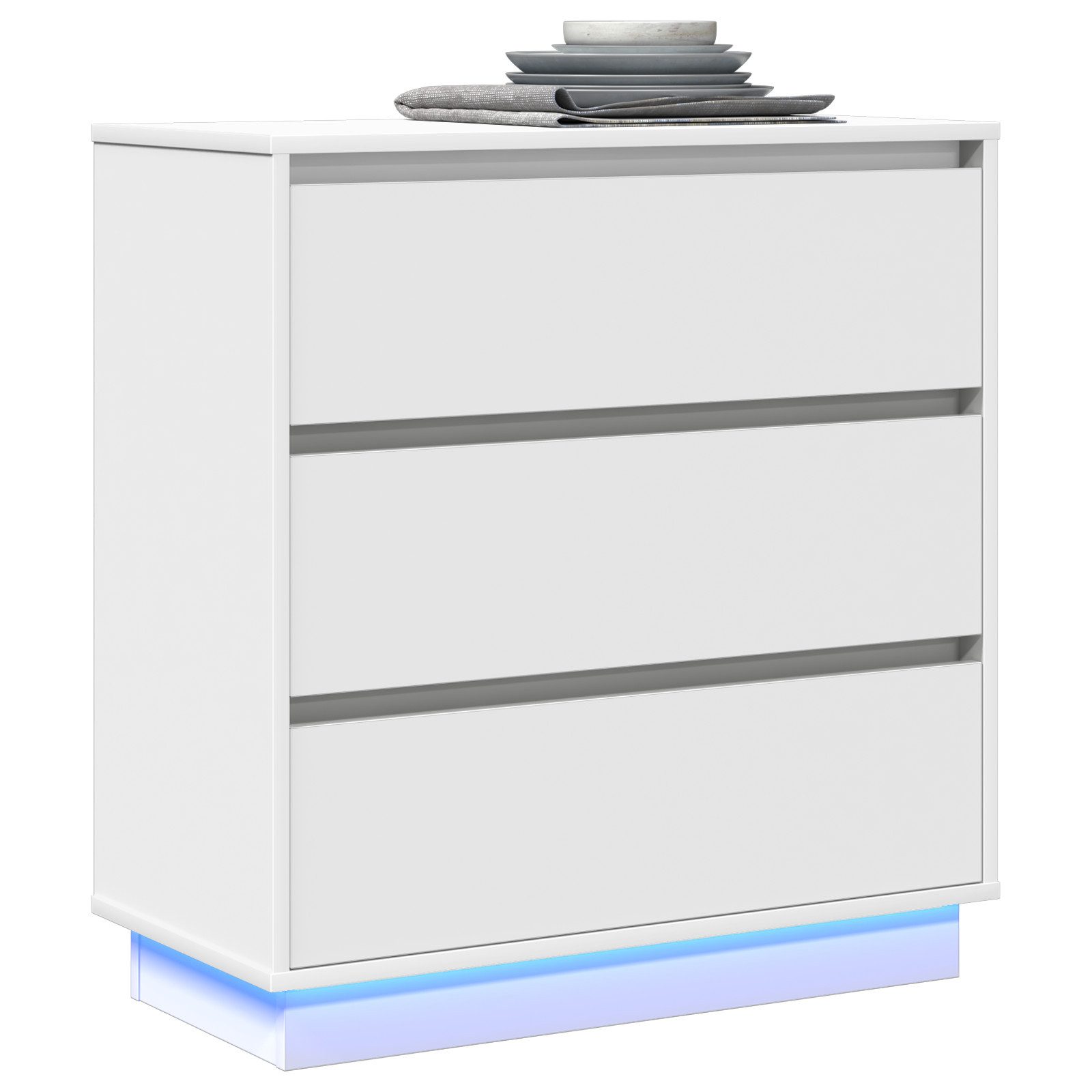 vidaXL Nachttisch LED Nachttisch Weiß 71x34,5x75 günstig online kaufen