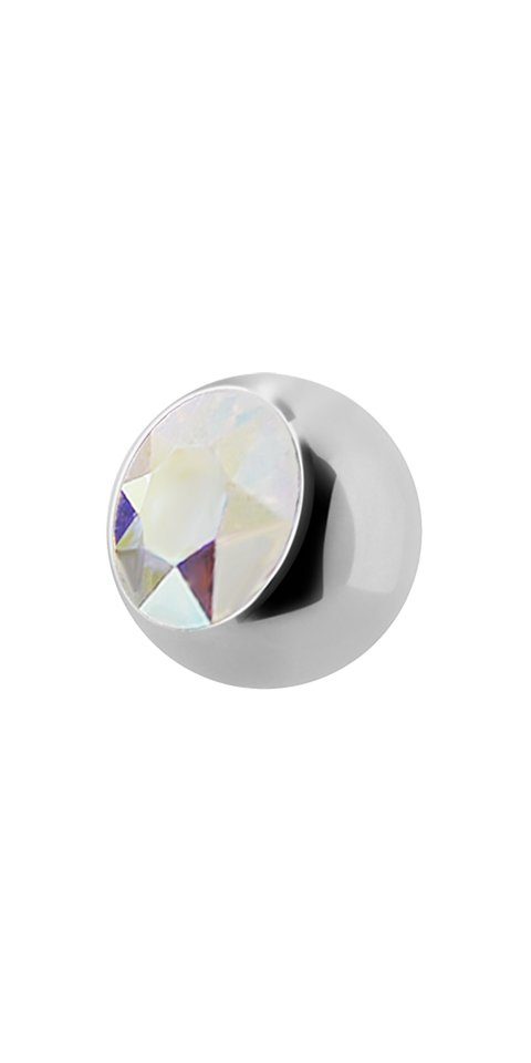 Bauchnabelpiercing Kugel Verschluss Aufsatz Piercing Edelstahl Großer Stein Stärke 1,6mm Größe 5mm - Regenbogen