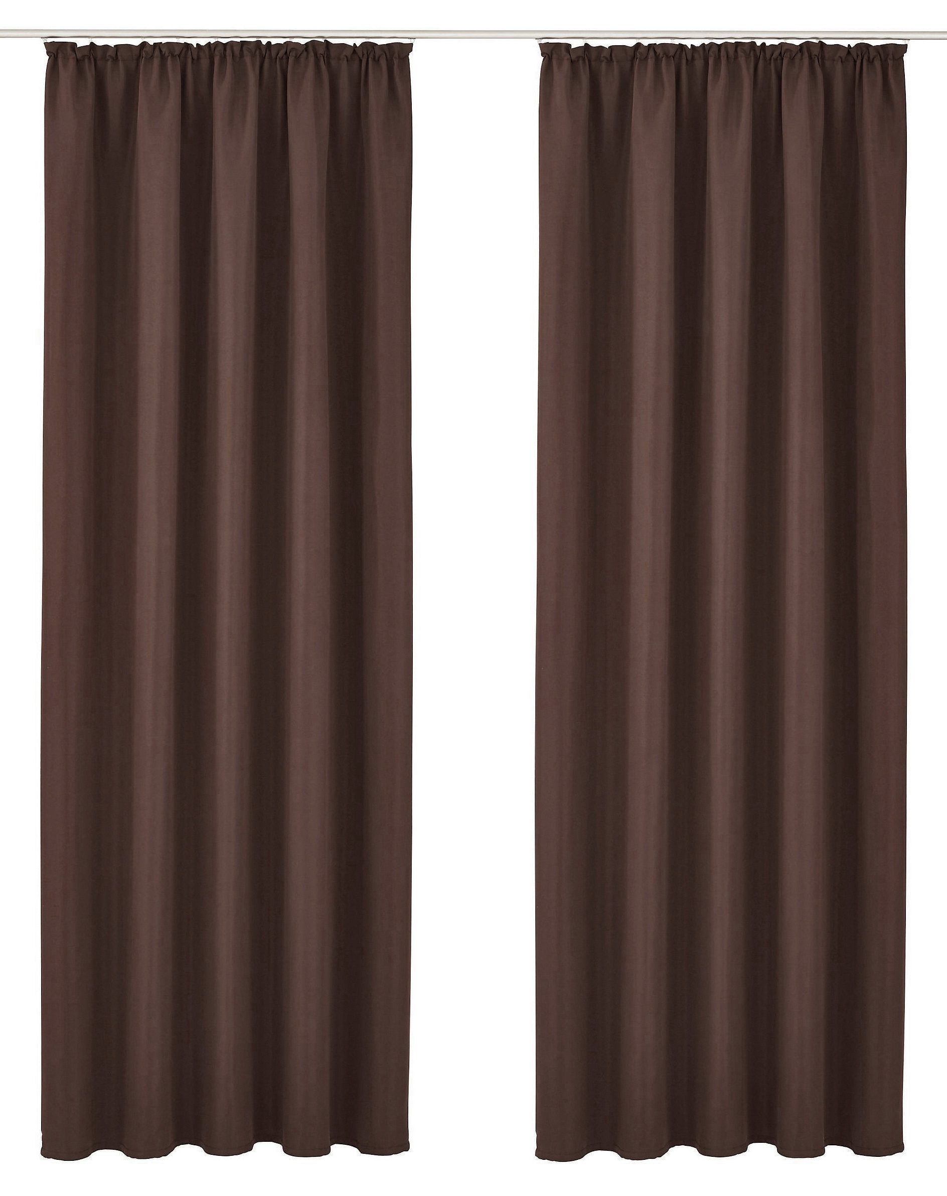 OTTO home Vorhang Parry (2 St), Kräuselband, blickdicht, Polyester, 2-er Set, blickdicht, monochrom, basic, einfarbig, Bestseller