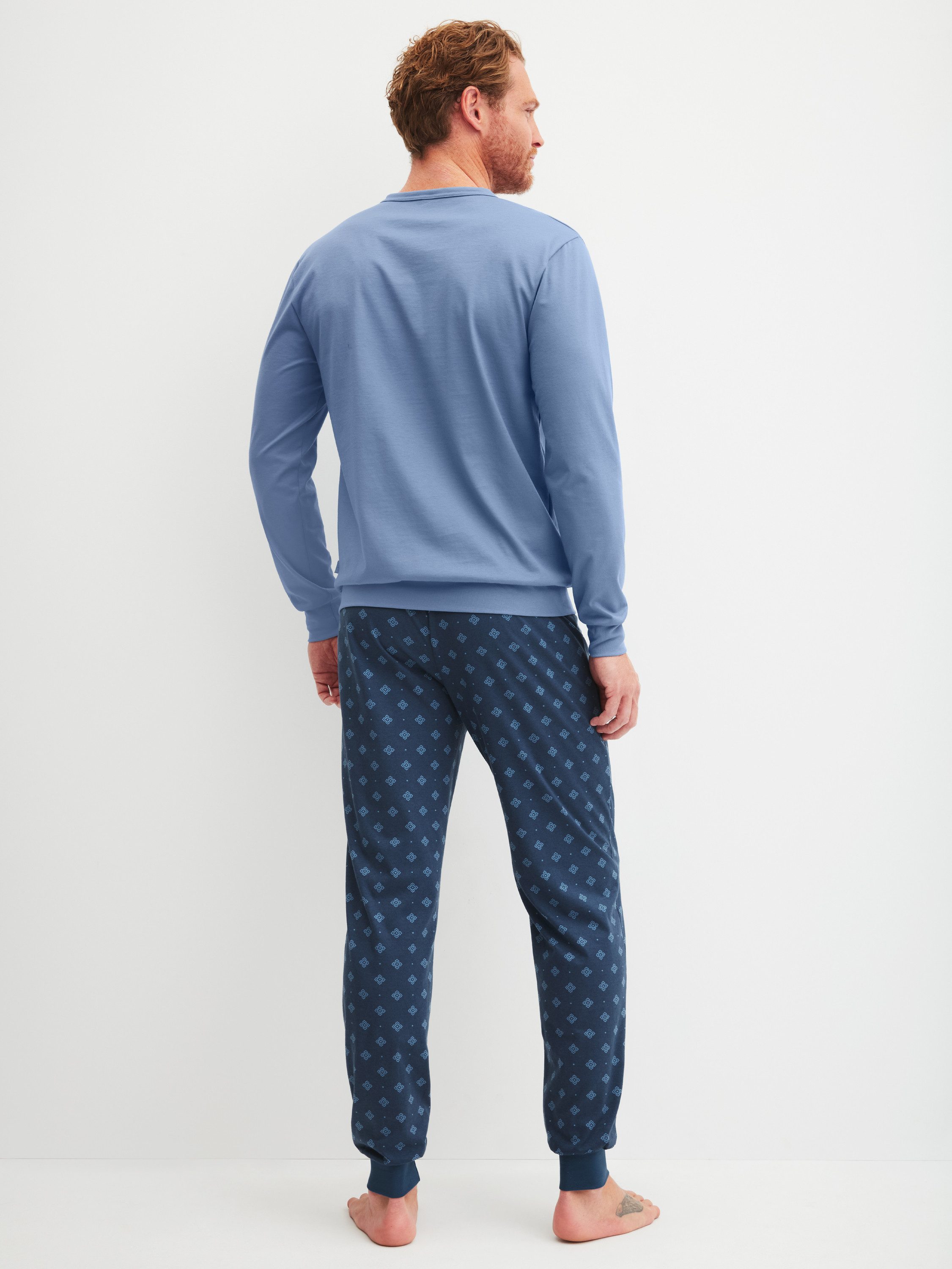 CALIDA Pyjama Relax Imprint Herren (2 tlg) 100% Baumwolle, pflegeleicht, elastisch & formstabil, in Single Jersey