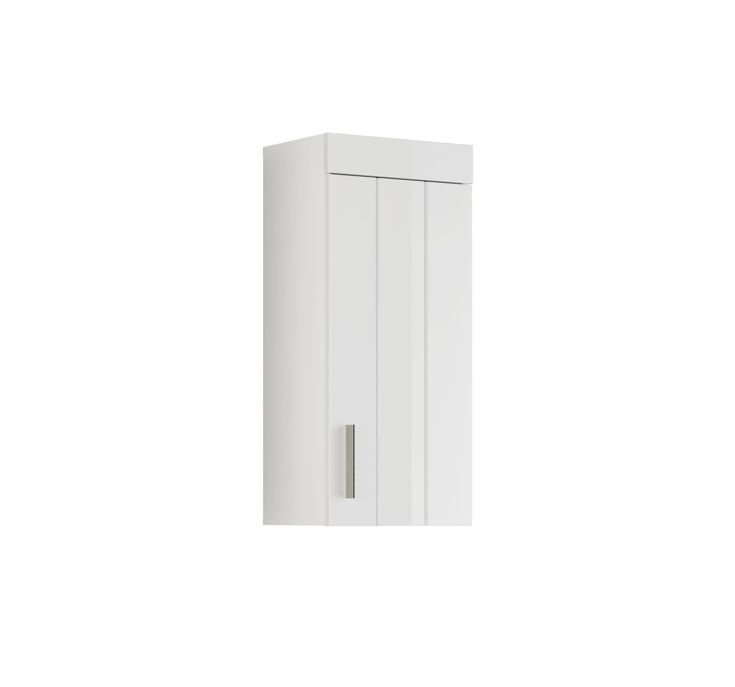 Kolomea mit Weiß Hängeschrank, cm, Tiefe Front Holztür Spanplatte 79 Hängeschrank aus cm Höhe 1 in 24 und möbelando Breite Moderner Einlegeboden. und cm, Korpus Weiß-Hochglanz aus in 36 MDF 1