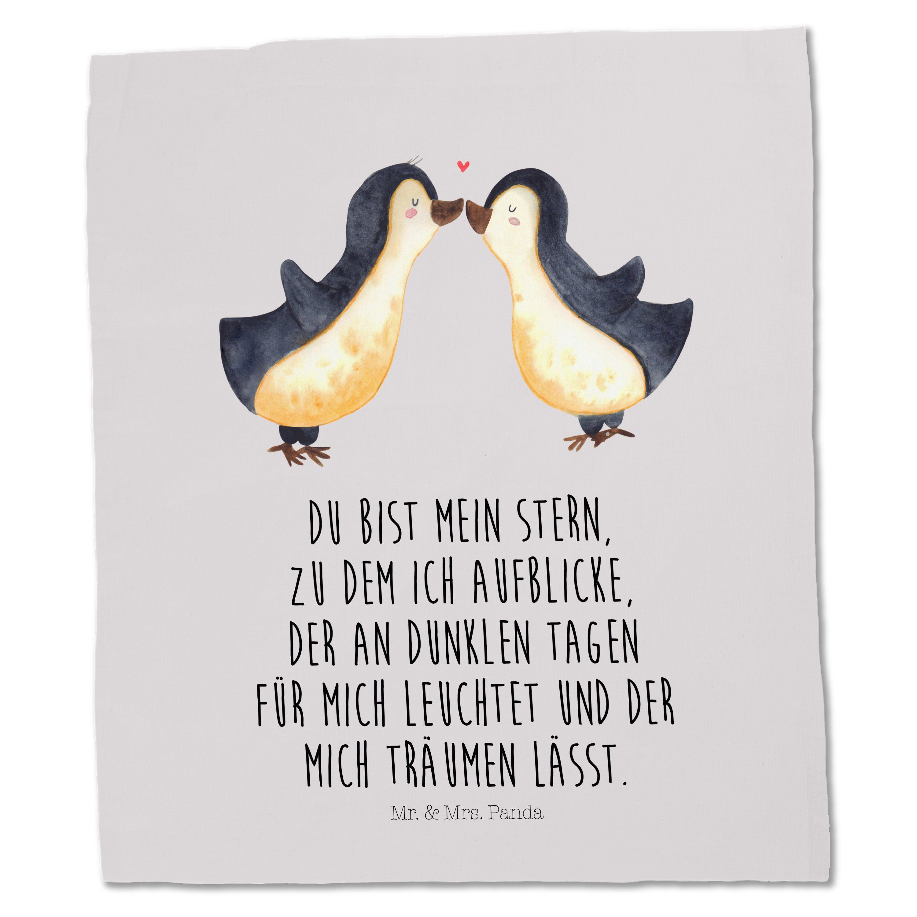 Grau Mr. Pinguin Geschenk, & Mrs. Hocheitstag, Liebe, - Pastell - große Be Panda Tragetasche (1-tlg) Liebe