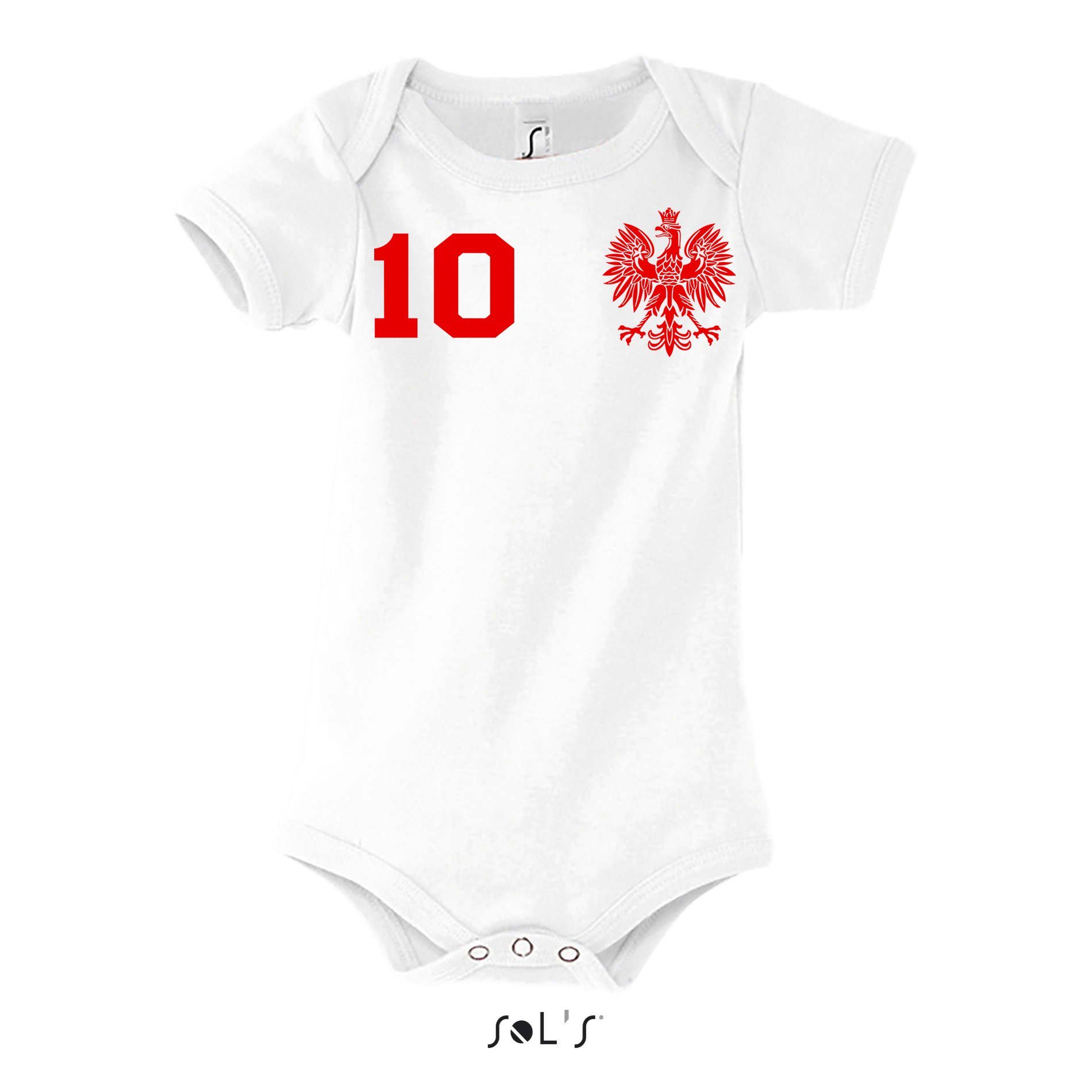 Blondie & Brownie Strampler Polen Kinder Baby Polska Sport Trikot Fußball Meister WM Europa EM