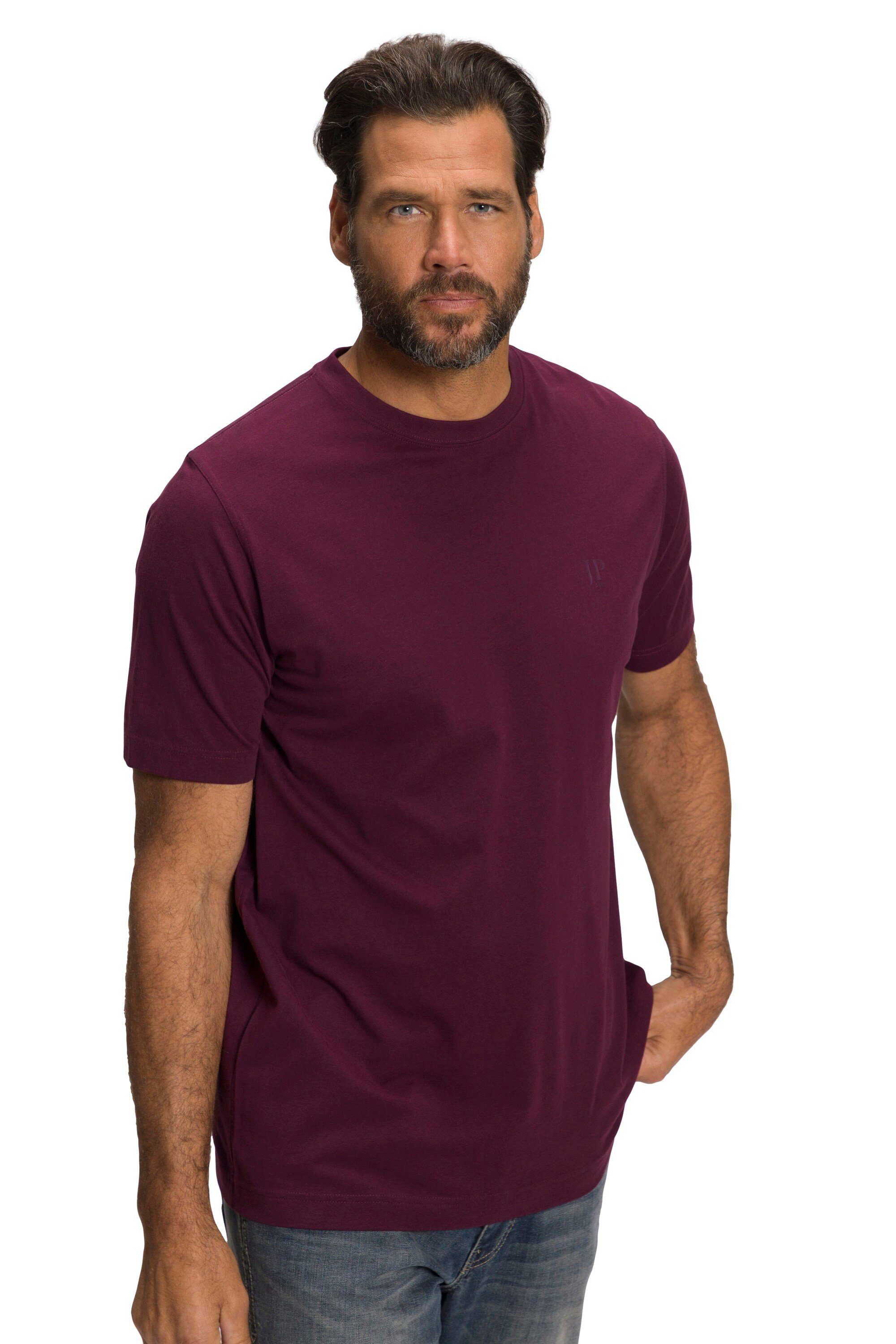 JP1880 T-Shirt T-Shirts bis 2er-Pack Basic (2-tlg) Rundhals 8XL aubergine