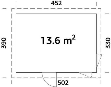 Palmako Gartenhaus Nordic Haus Etta, BxT: 502x390 cm, inklusive Fußboden