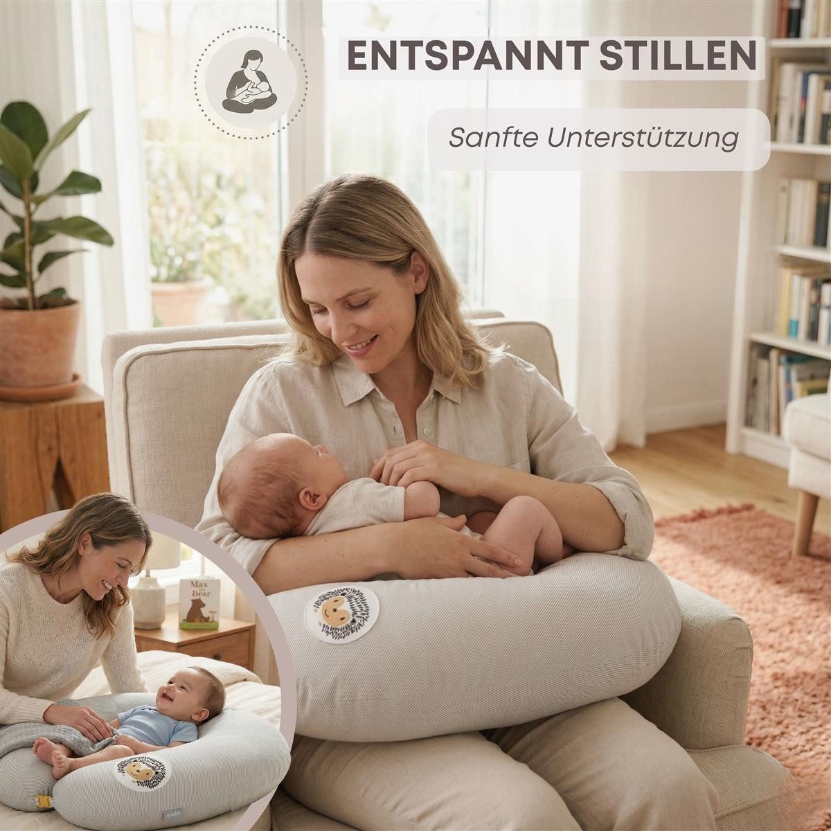 SEI Design Stillkissen Seitenschläferkissen Babynestchen mit EPS Mikroperle günstig online kaufen