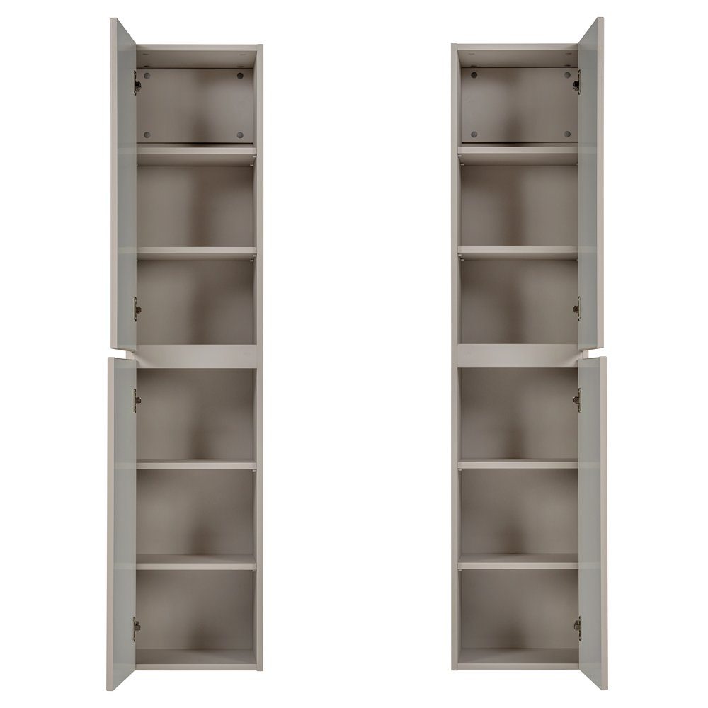 Lomadox Hochschrank IRAKLIO-56-CASHMERE Kaschmir, Rillen Design, günstig online kaufen