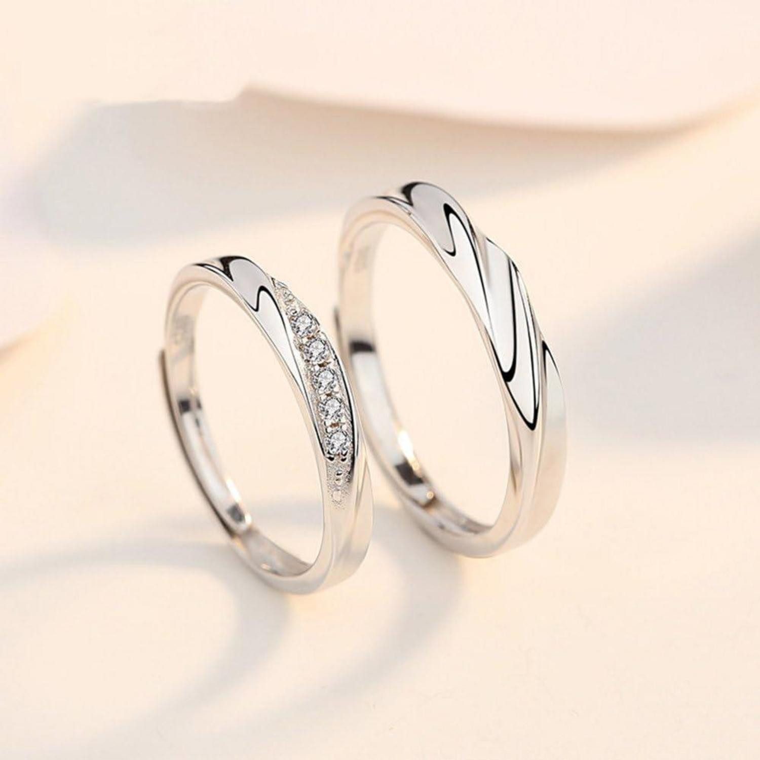 LuxusKollektion Trauring Trauringe Partnerringe Verstellbar 925 Silber Silber - Damen Ring