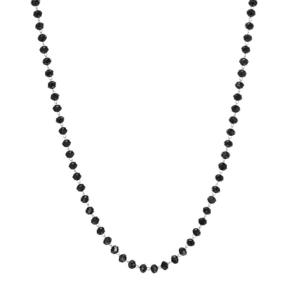 s'agapo Kette mit Einhänger Necklace with black beads Happy SHAC52