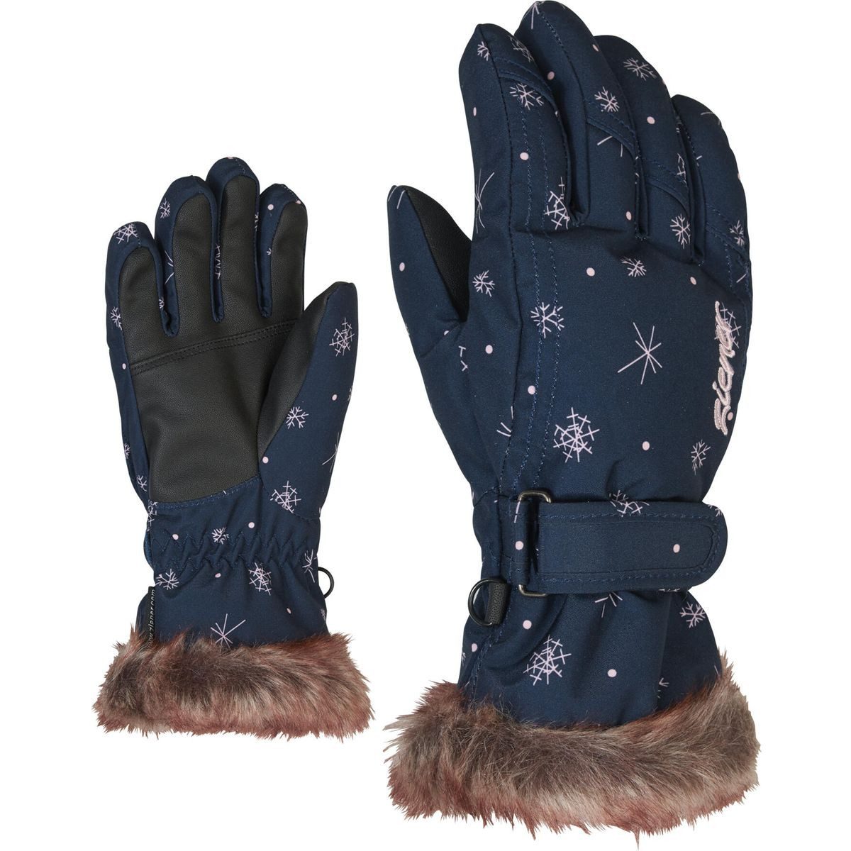 Ziener Skihandschuhe LIM Girls Glove Junior Elegante Skihandschuhe für Mädchen mit Kunstfellbündchen und