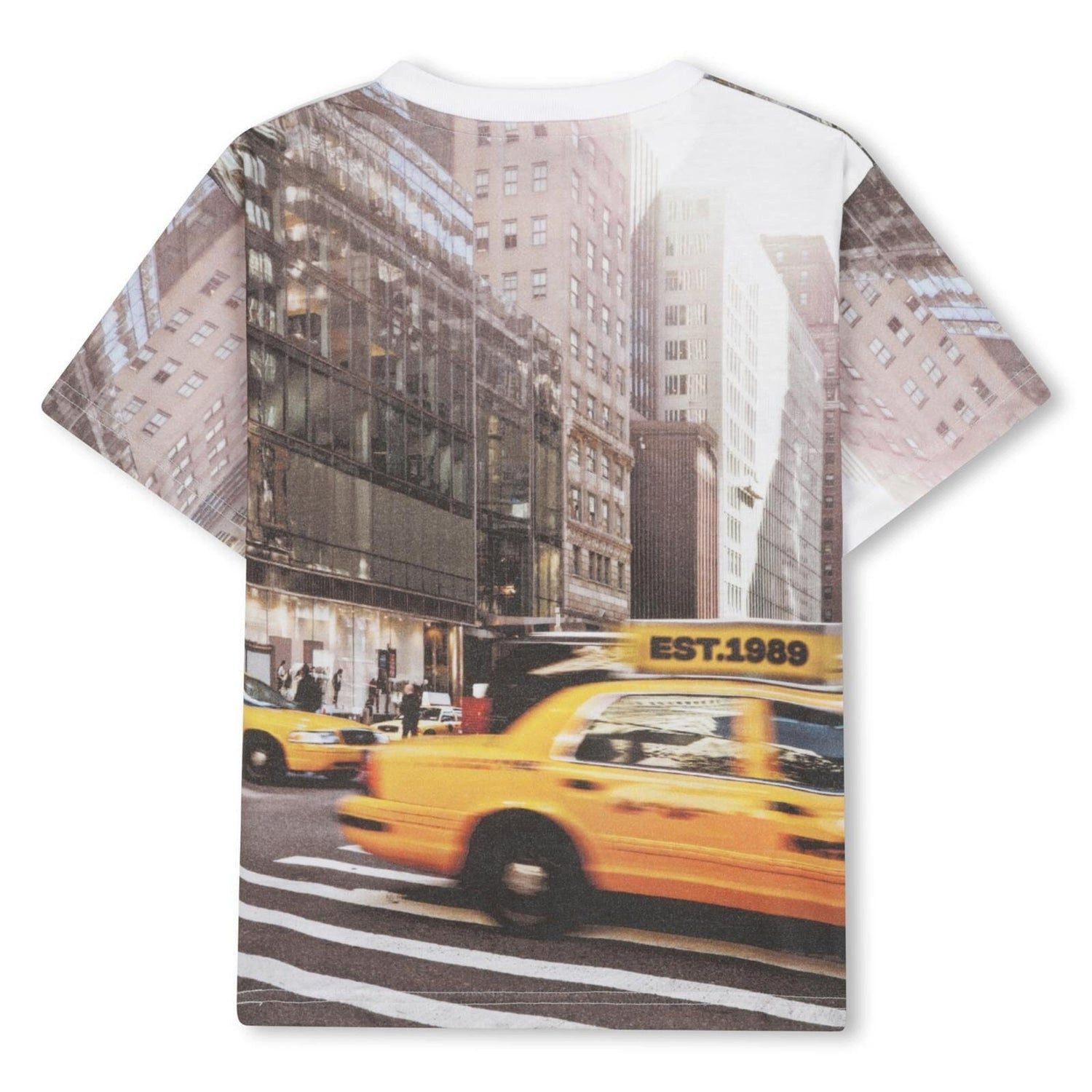 DKNY T-Shirt DKNY Kinder-T-Shirt mit NYC-Taxi-Fotoprint – Weiß