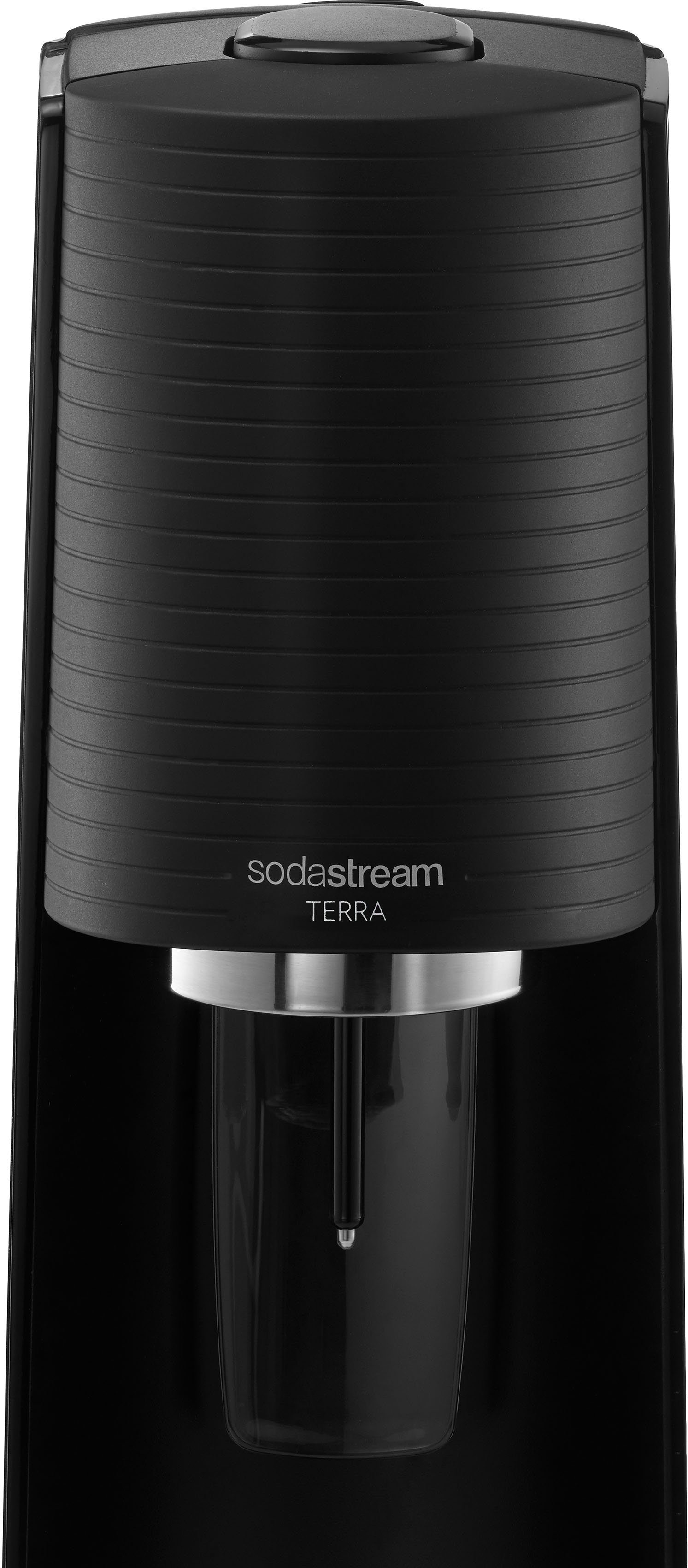 Wassersprudler CQC, TERRA, spülmaschinenfeste inkl. CO2-Zylinder 1x 1x 1L schwarz SodaStream Kunststoff-Flasche