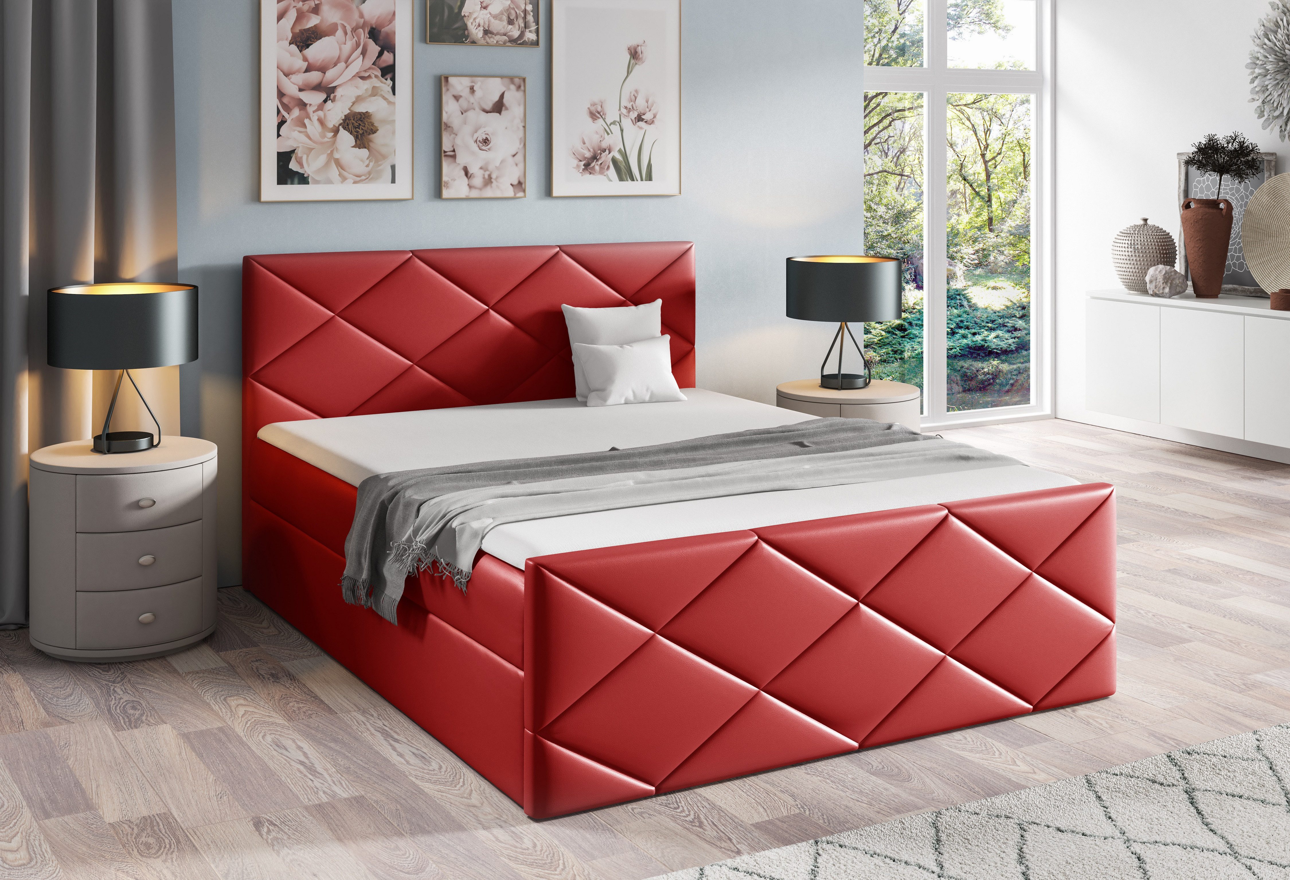 Schlaffabrik Boxspringbett HERKULES (Madryt 960), inkl. Matratze, Topper, Stauraum