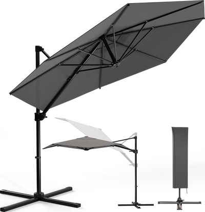 HOMALL Sonnenschirm Sonnenschirm 270/300cm, Gartenschirm mit Ständer 360° Funktion UV