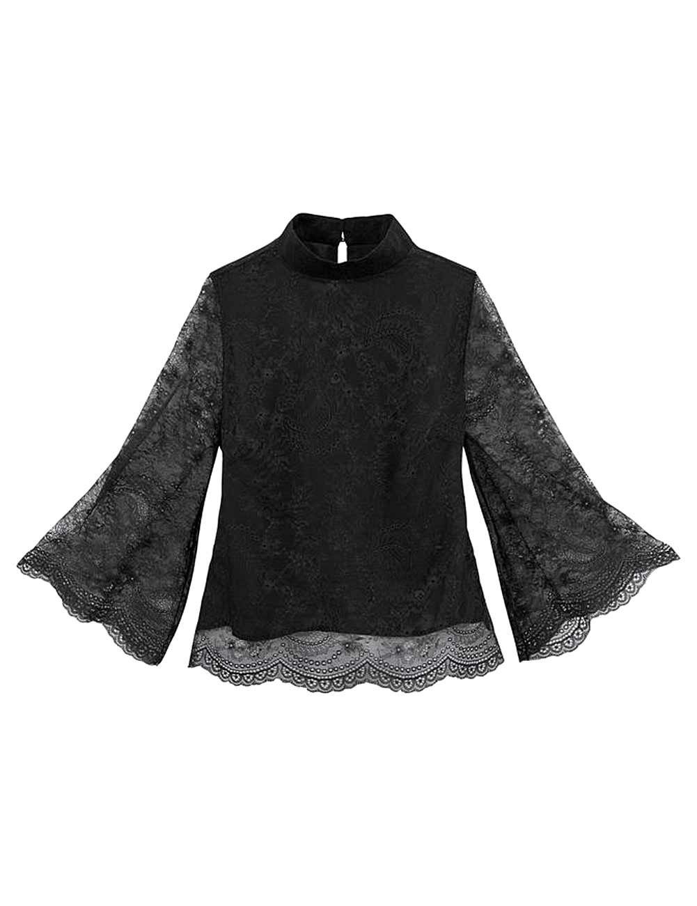 GUIDO MARIA KRETSCHMER Spitzenshirt Guido Maria Kretschmer Damen Designer-Spitzenshirt, schwarz mehr